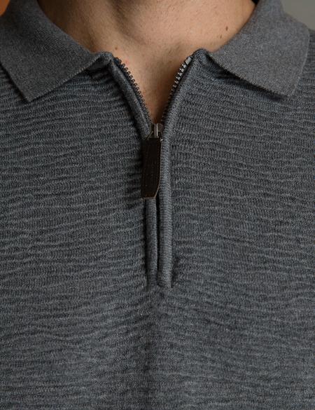 Gri Melanj Slim Fit Triko Kazak - 50193399053