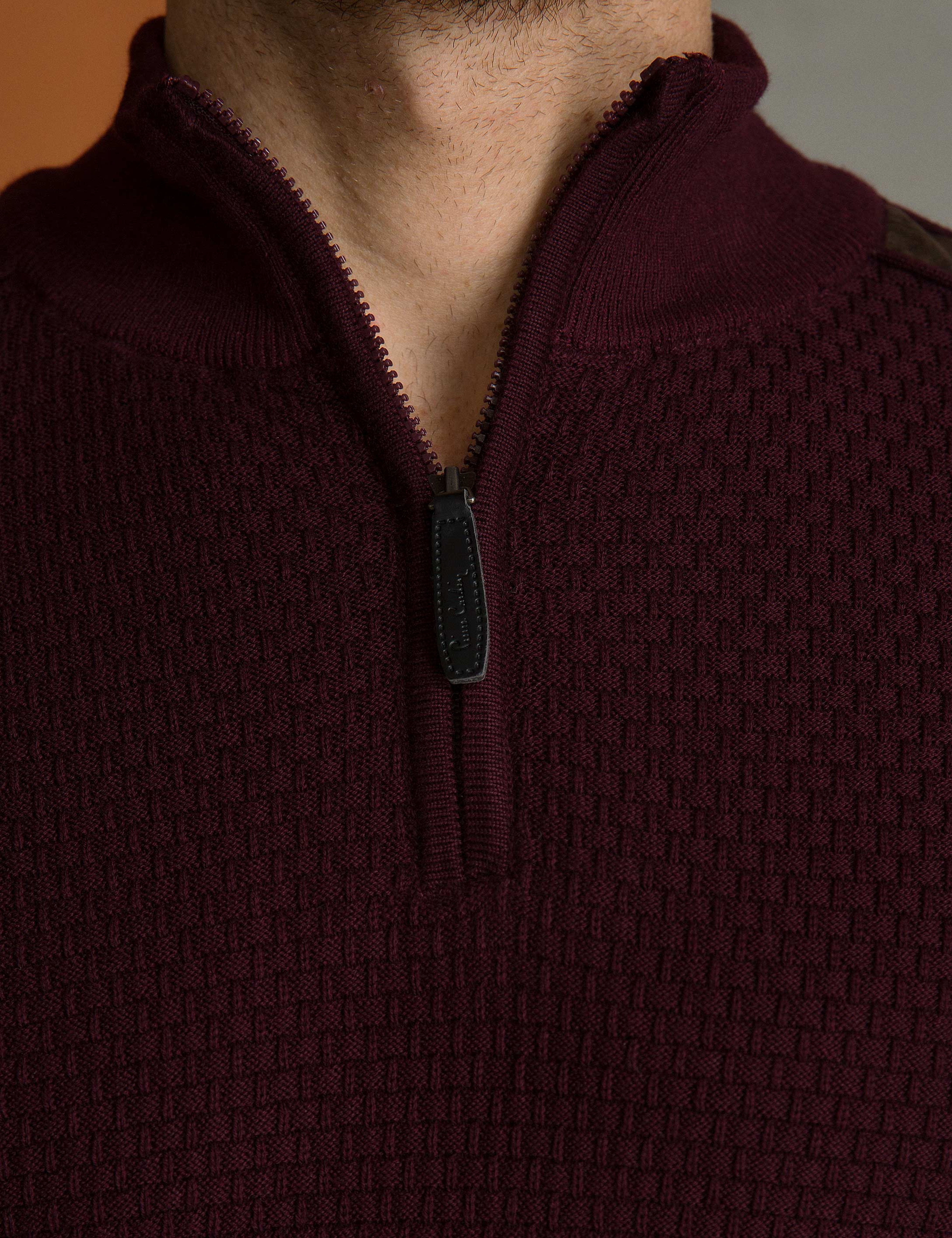 Bordo Slim Fit Triko Kazak