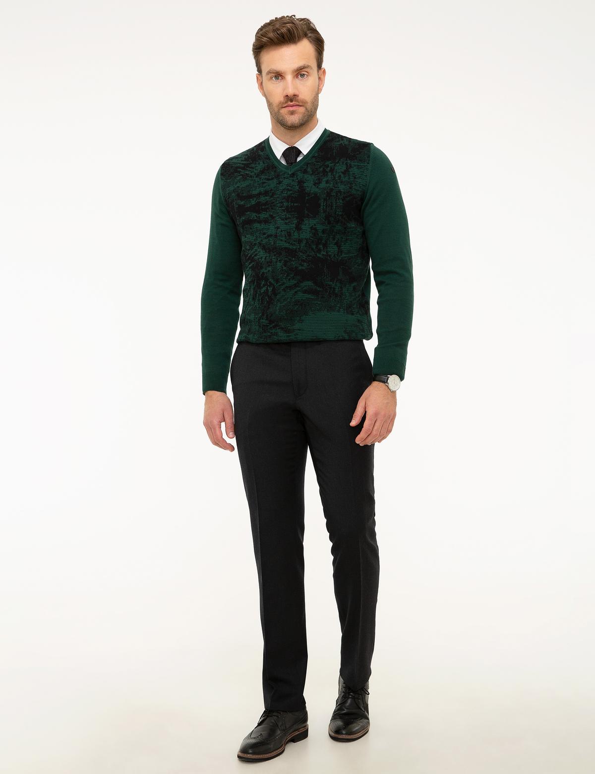 Yeşil Slim Fit Kazak - 50193409034
