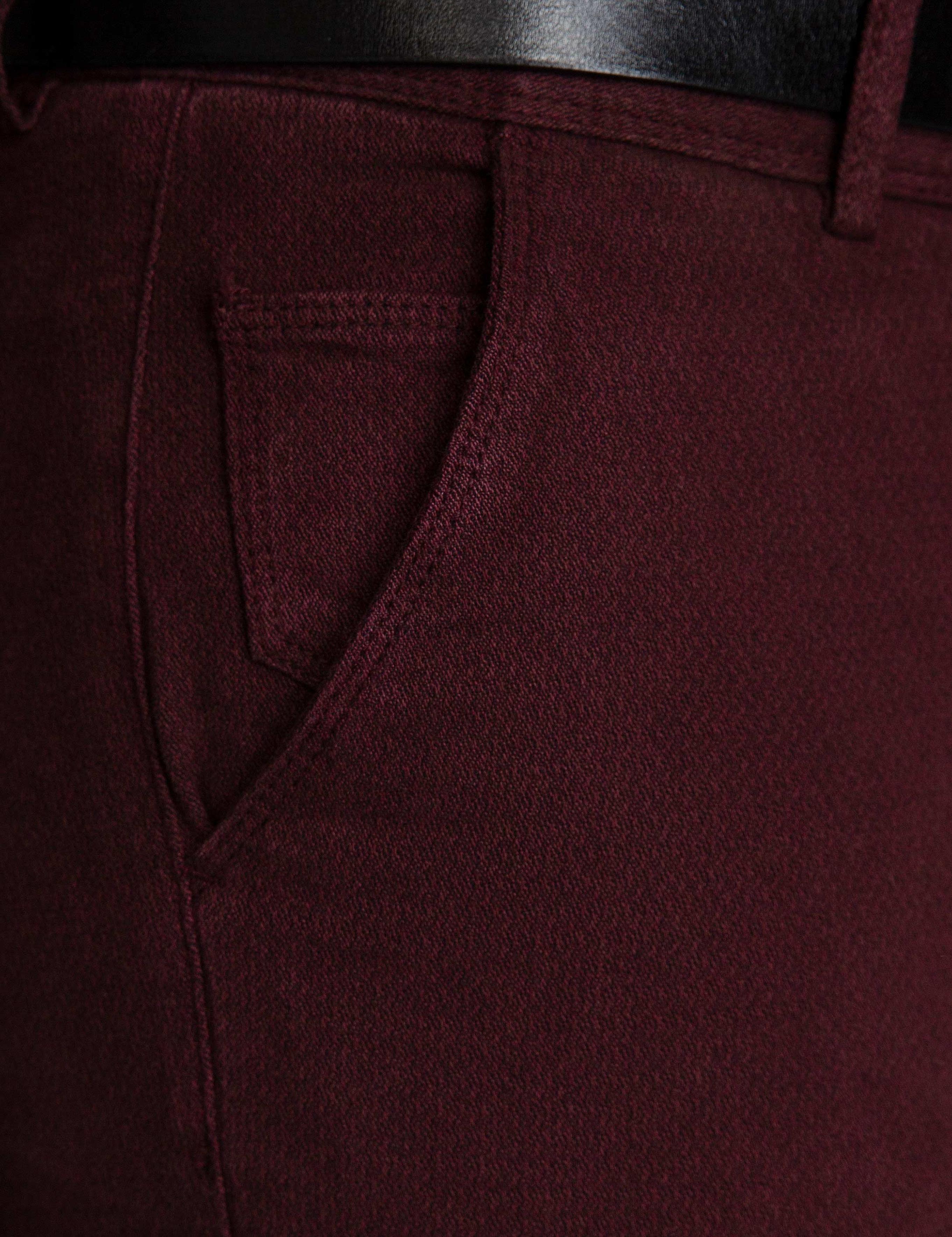 Bordo Slim Fit Chino Pantolon