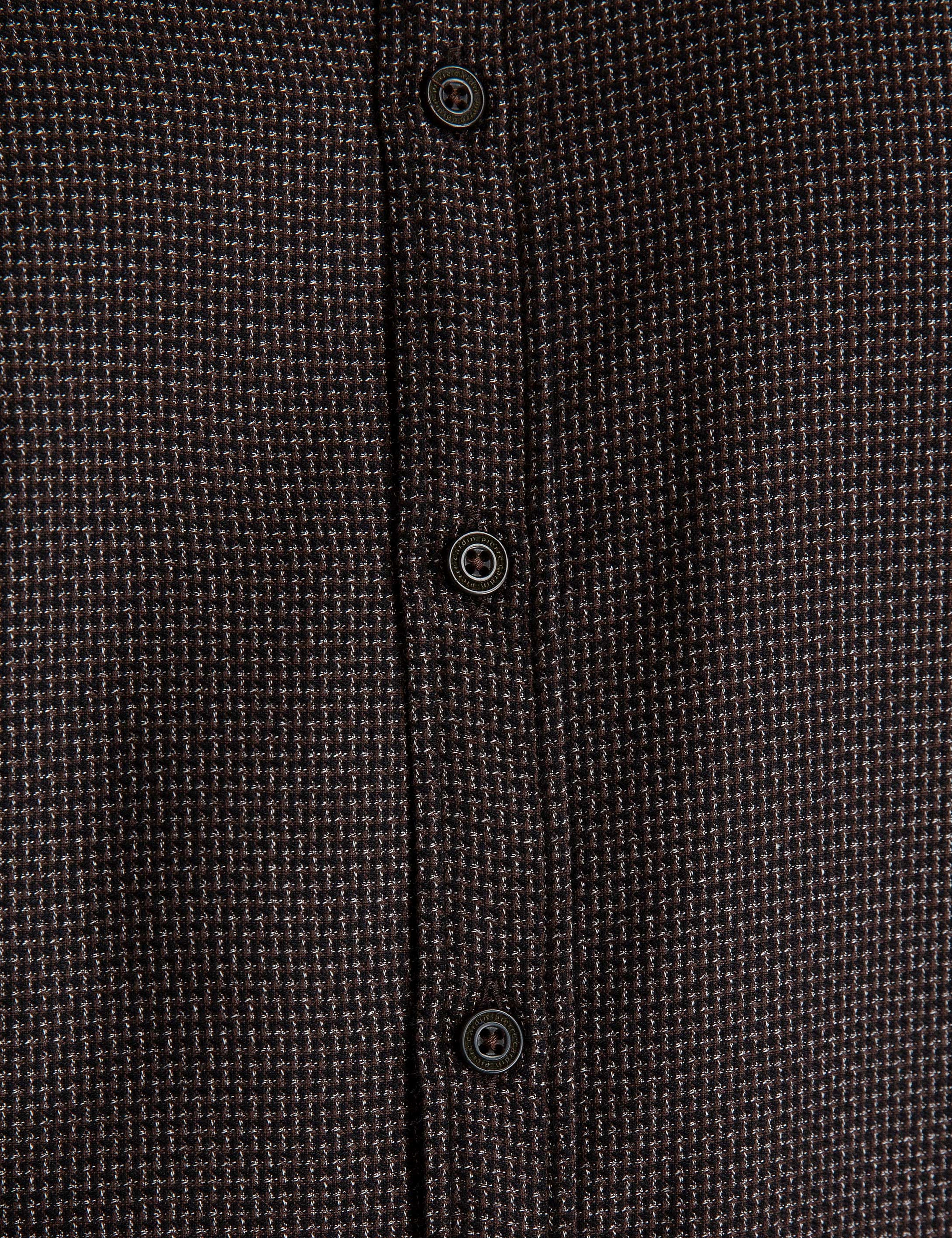 Kahverengi Slim Fit Gömlek - Image 5