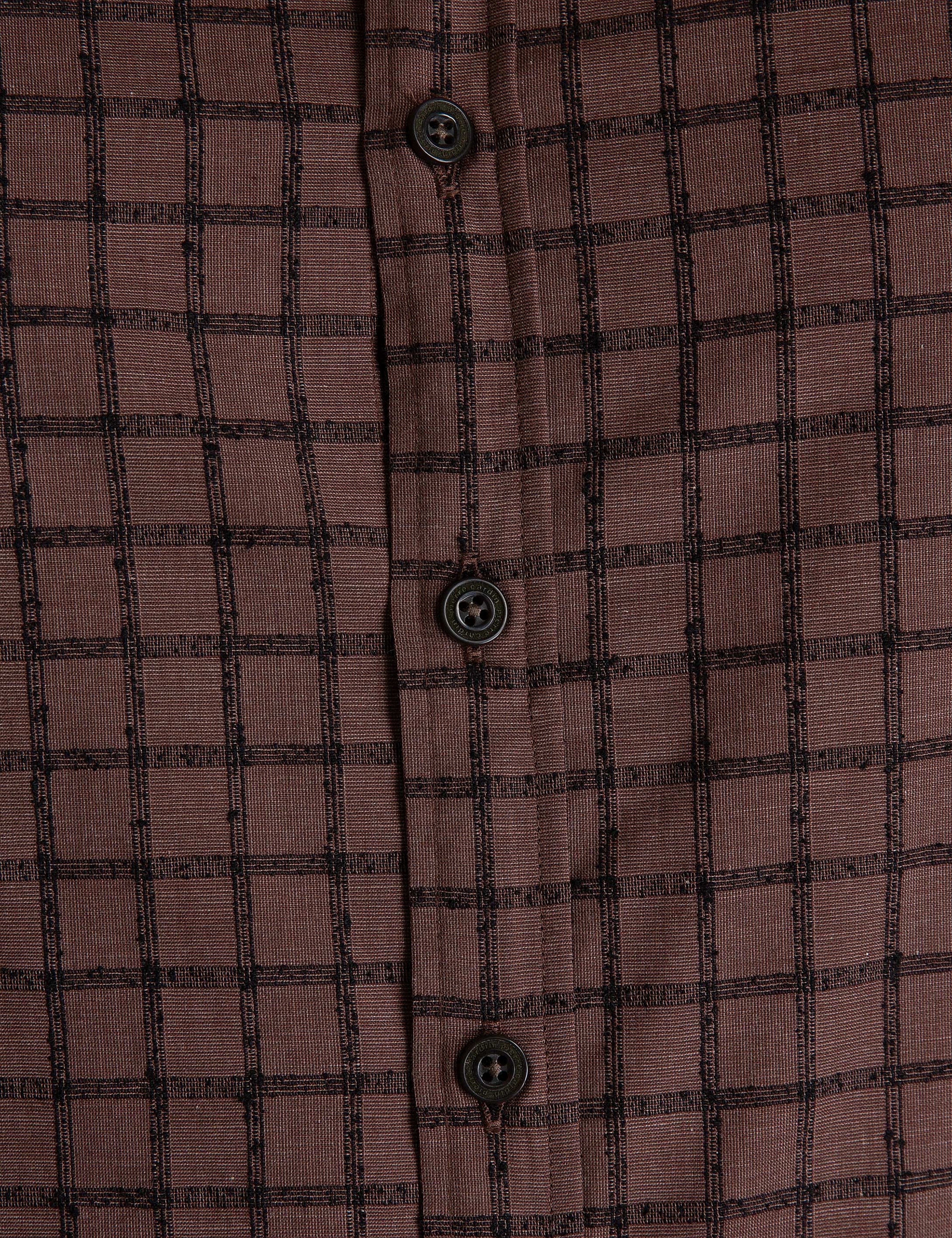 Kahverengi Slim Fit Gömlek - Image 5