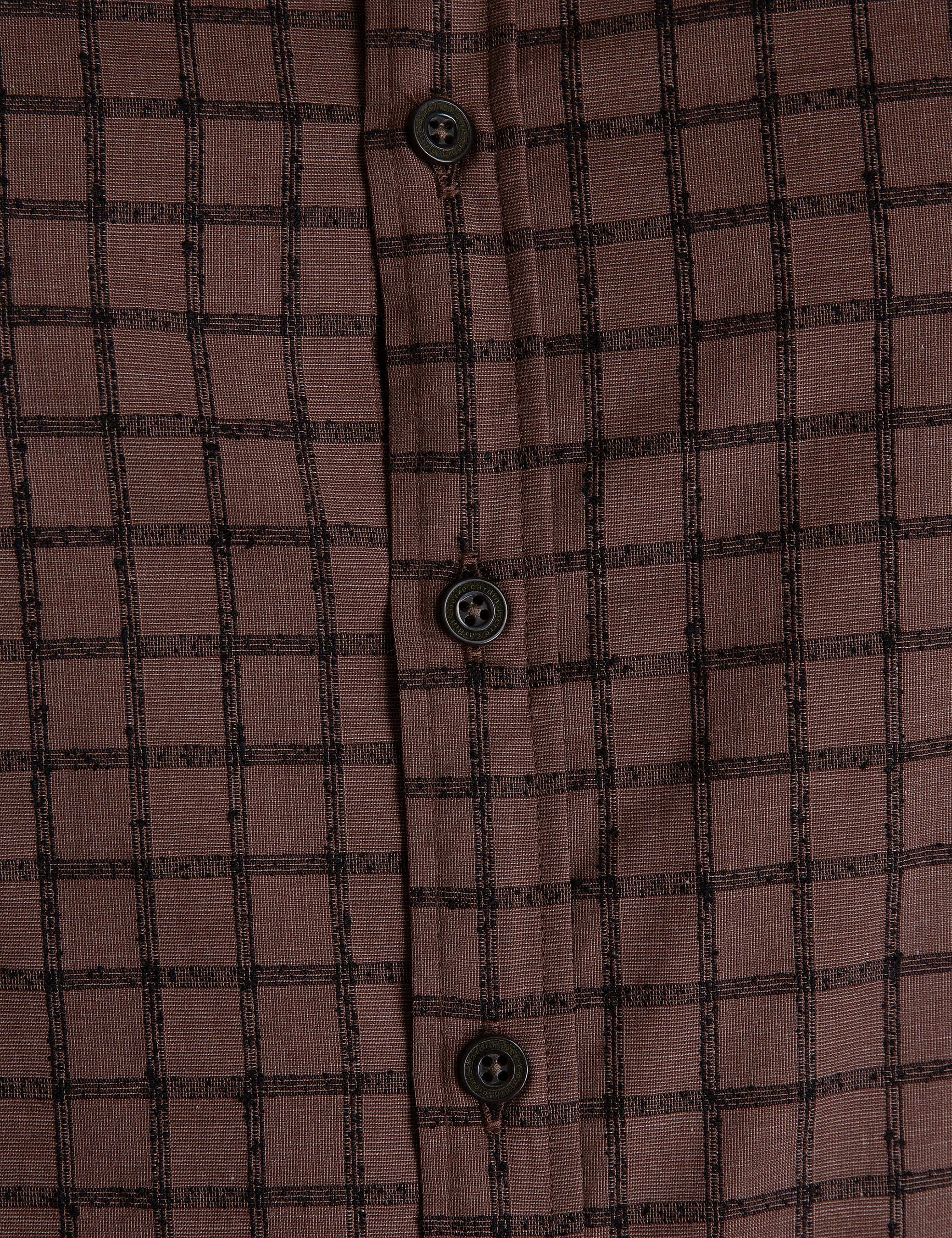 Kahverengi Slim Fit Gömlek