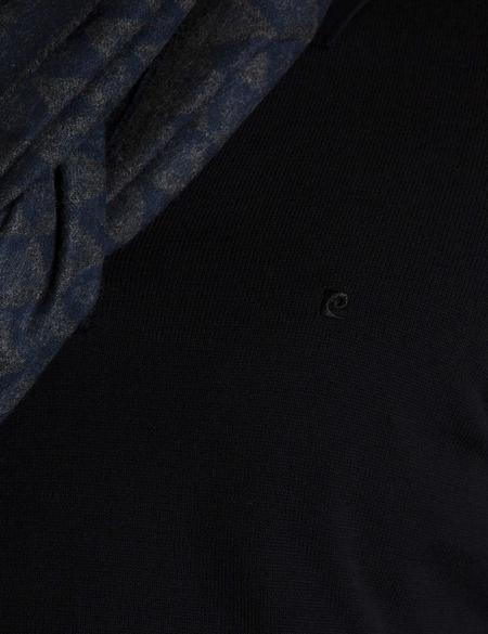 Siyah Slim Fit Polo Yaka Basic Triko Kazak - 50194203051