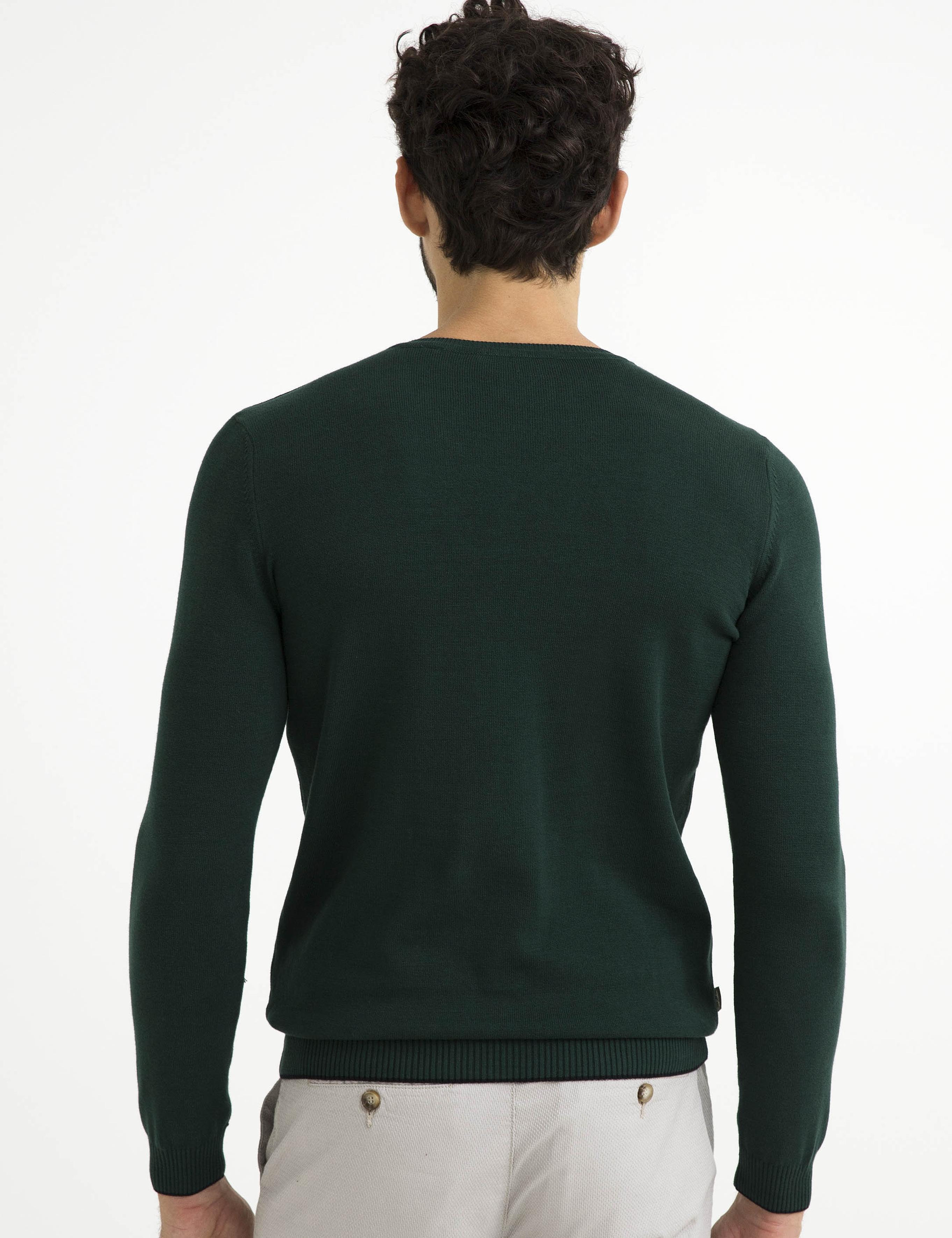 Yeşil Slim Fit Basic Kazak