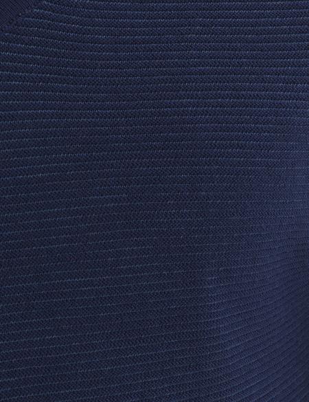 Lacivert Slim Fit Bisiklet Yaka Triko Kazak - 50194467043