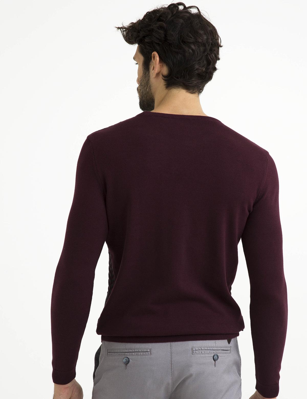 Bordo Slim Fit Triko Kazak - 50194469037