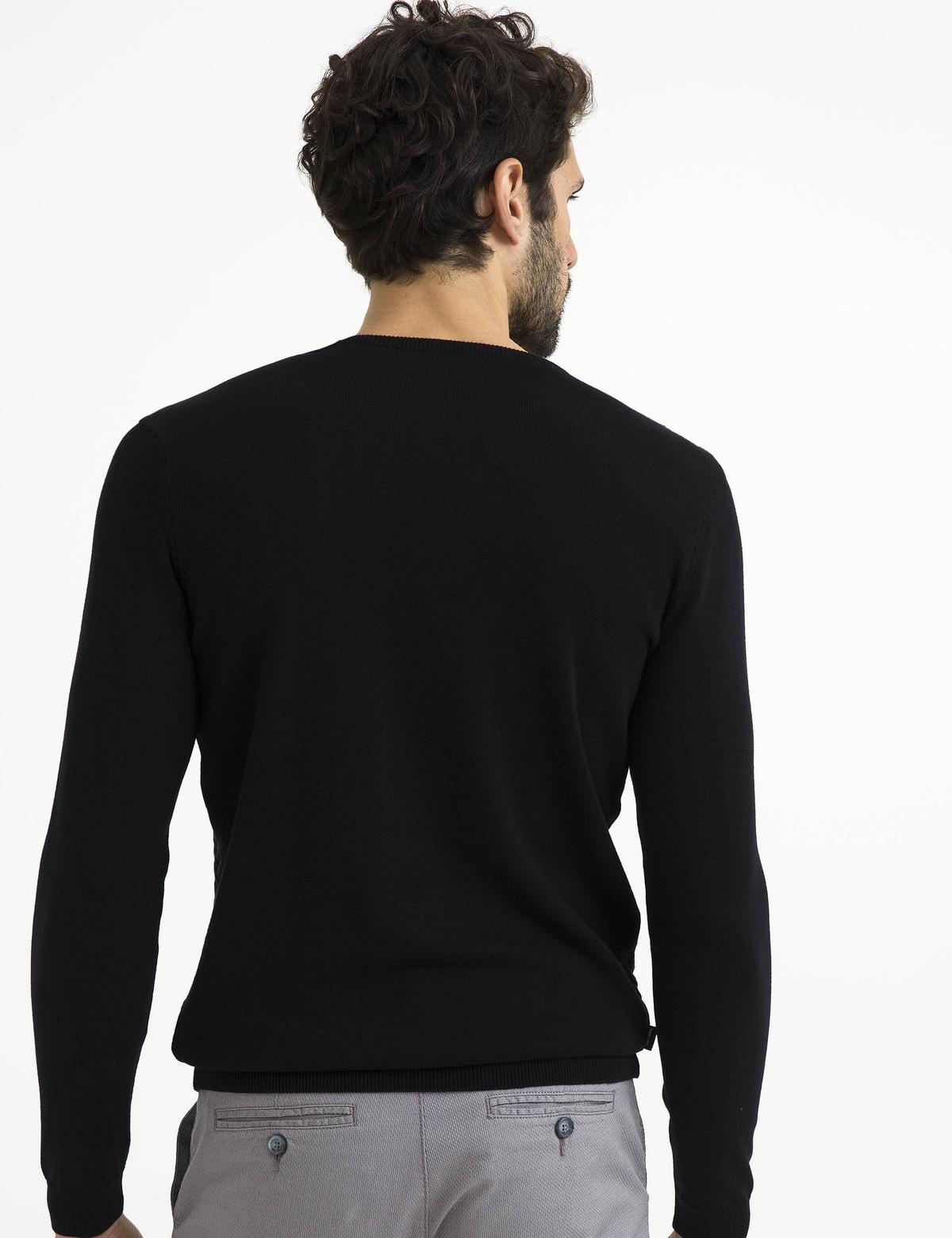 Siyah Slim Fit Kazak - 50194469063