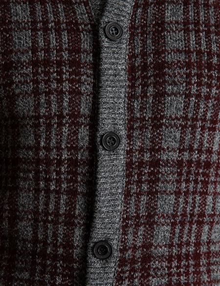 Bordo Slim Fit Triko Hırka - 50194744004