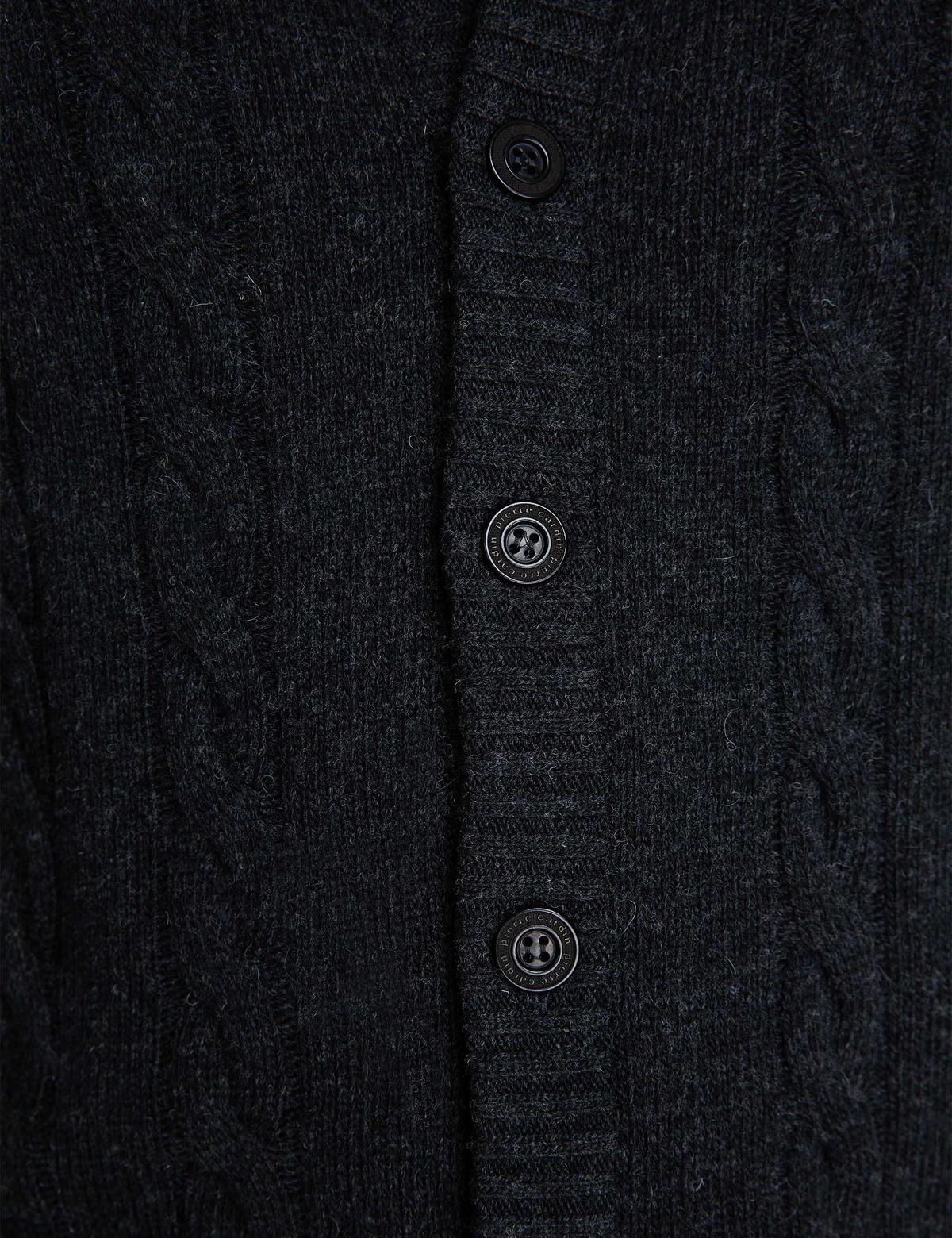 Antrasit Gri Slim Fit Triko Hırka - 50194748023