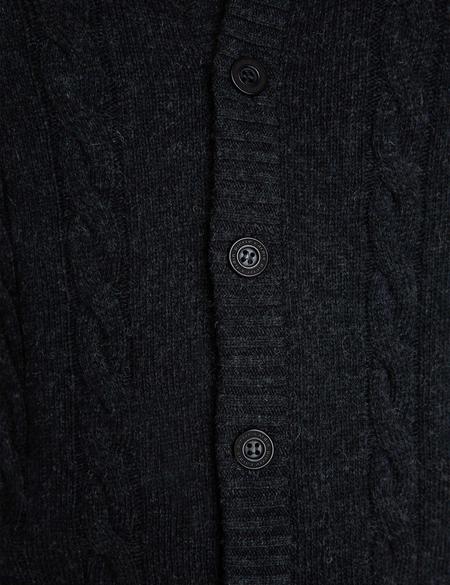 Antrasit Gri Slim Fit Triko Hırka - 50194748023