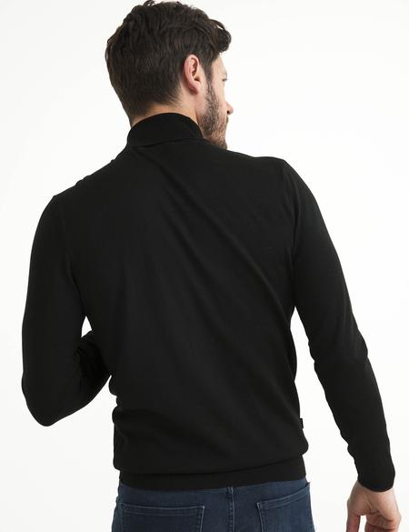 Siyah Slim Fit Tam Balıkçı Yaka Basic Triko Kazak - 50193443001