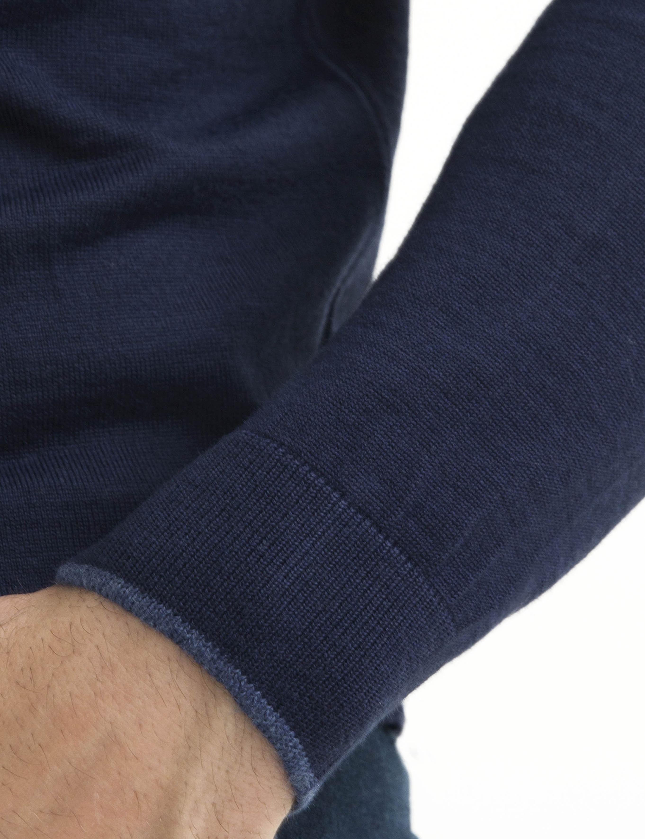 Lacivert Slim Fit Basic Triko Kazak