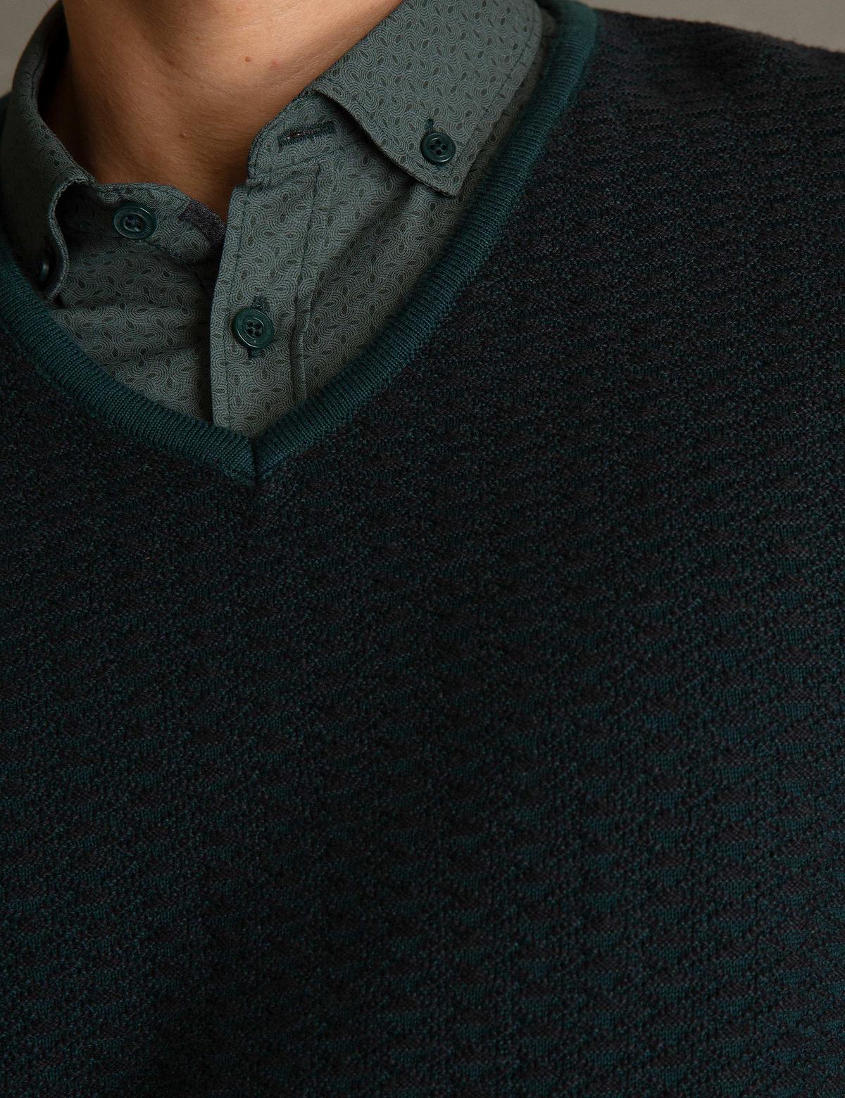 Yeşil Slim Fit Kazak - 50194119053