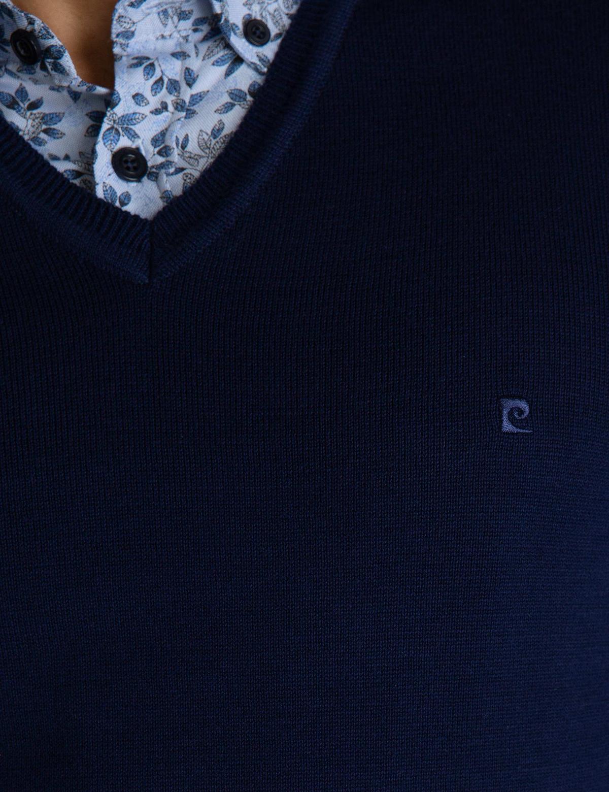 Lacivert Slim Fit Basic Kazak - 50194205043