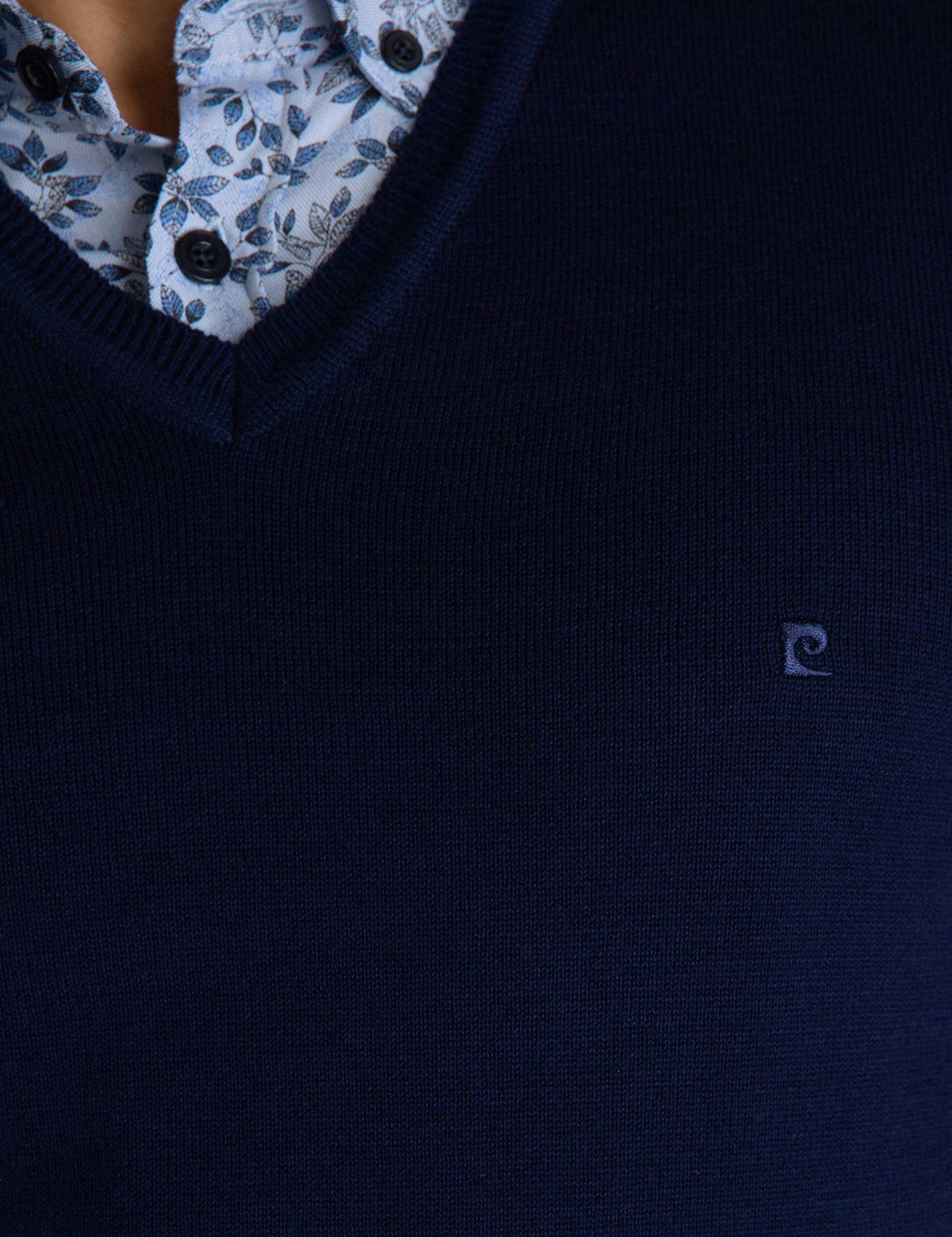 Lacivert Slim Fit Basic Kazak