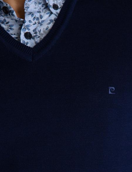 Lacivert Slim Fit Basic Kazak - 50194205043