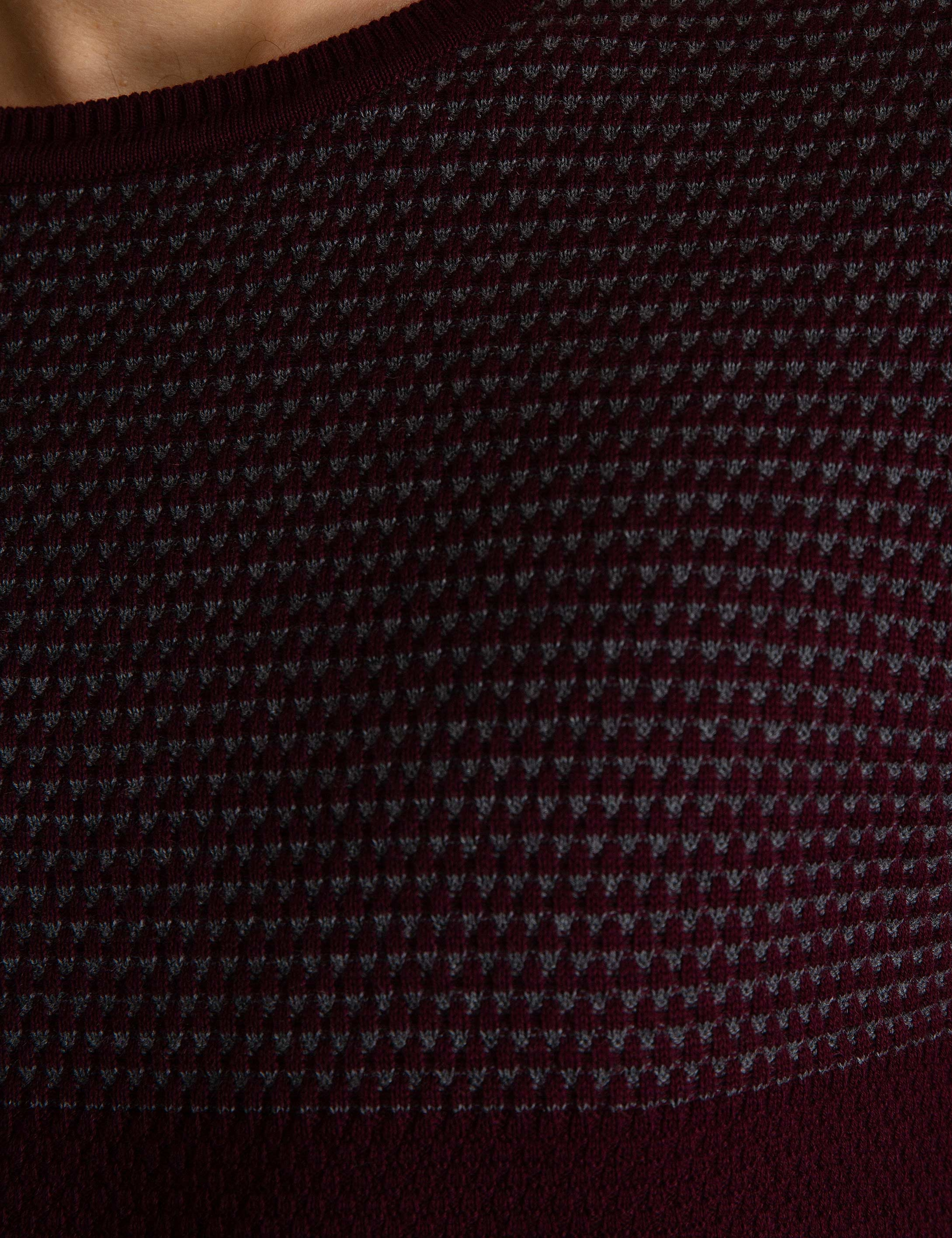 Bordo Slim Fit Triko Kazak - Image 5