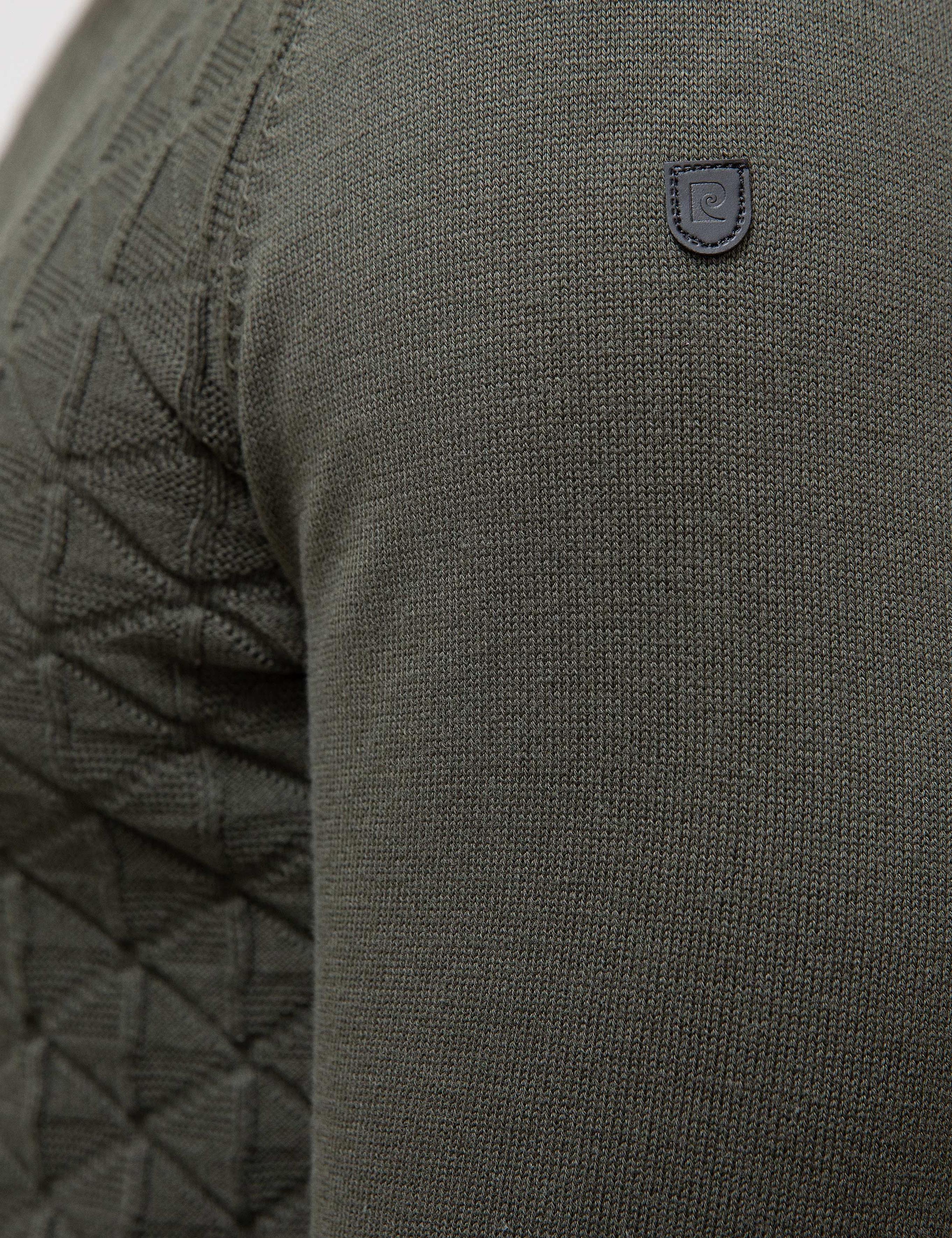 Haki Slim Fit Bisiklet Yaka Triko Kazak