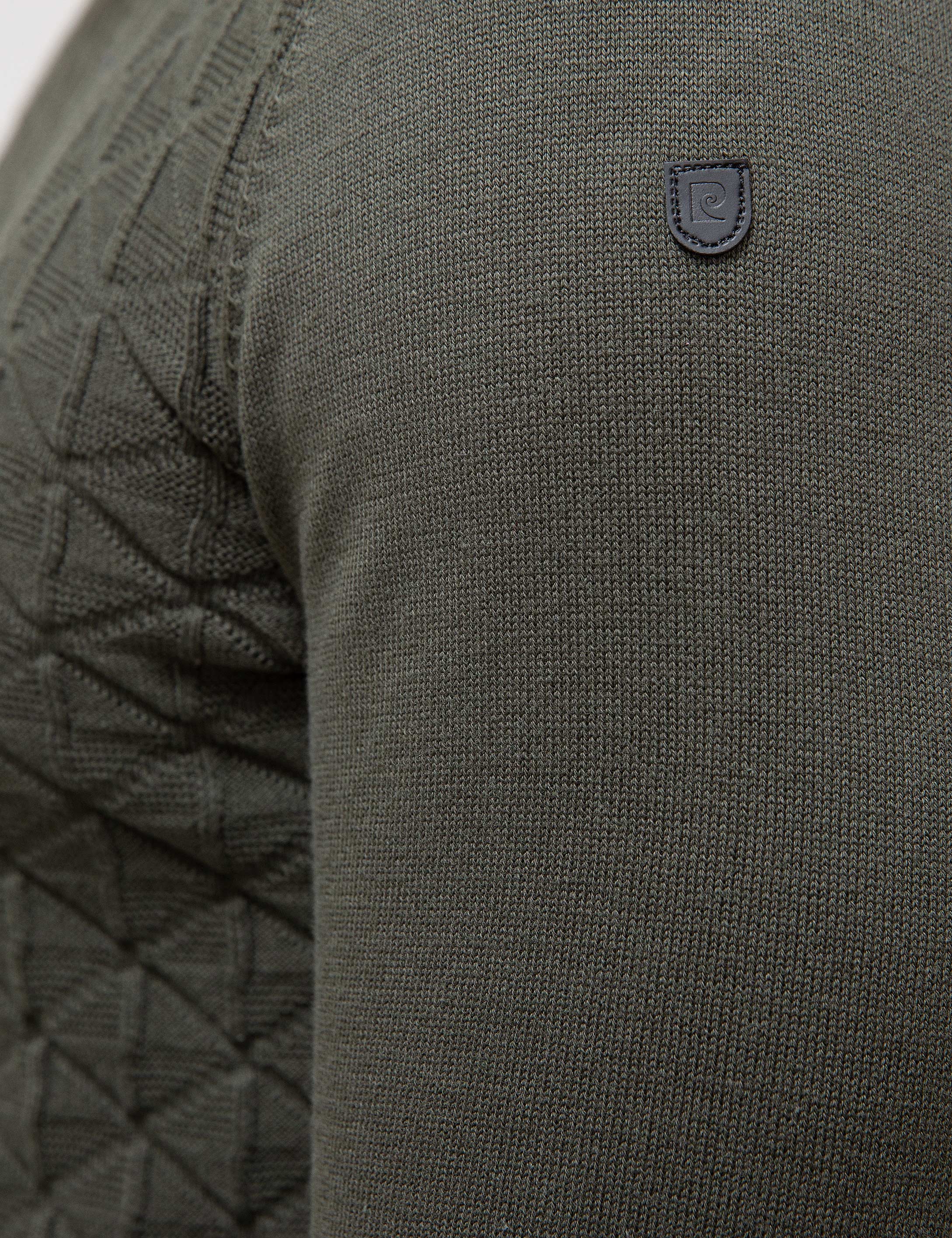 Haki Slim Fit Bisiklet Yaka Triko Kazak