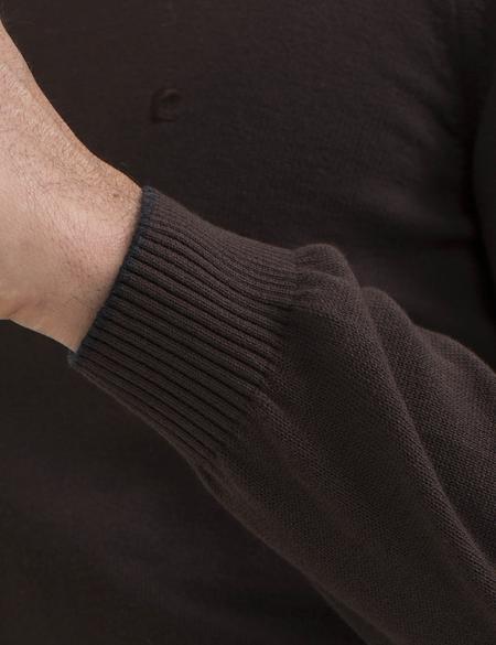 Kahverengi Slim Fit Bisiklet Yaka Basic Triko Kazak - 50194202021