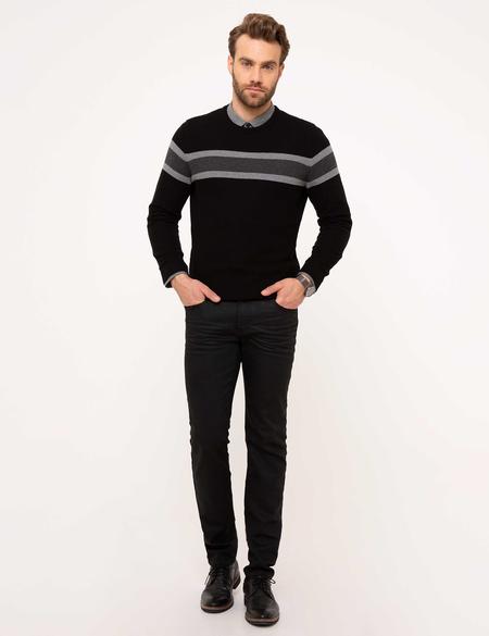 Siyah Slim Fit Kazak - 50208708006