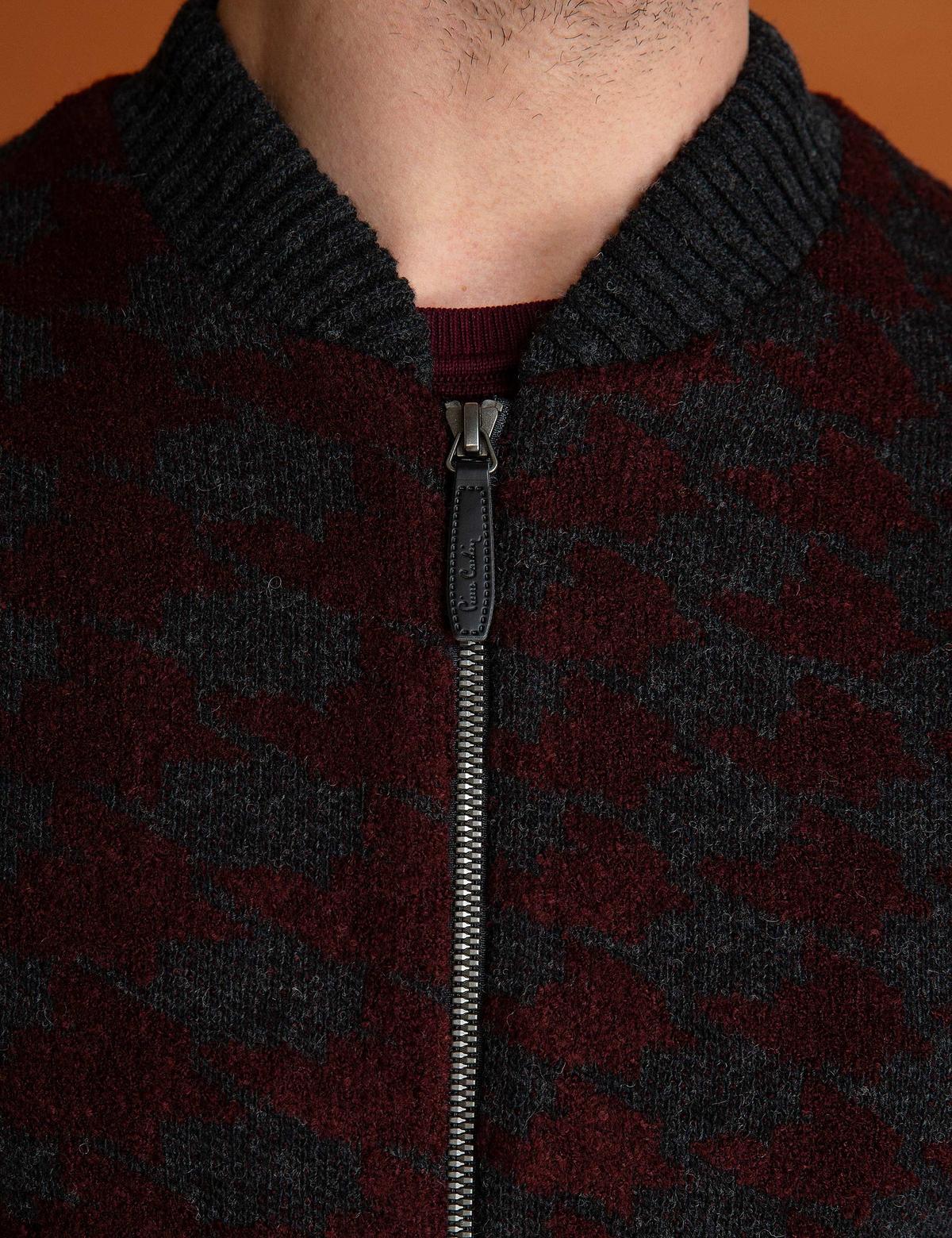 Bordo Triko Hırka - 50193347033