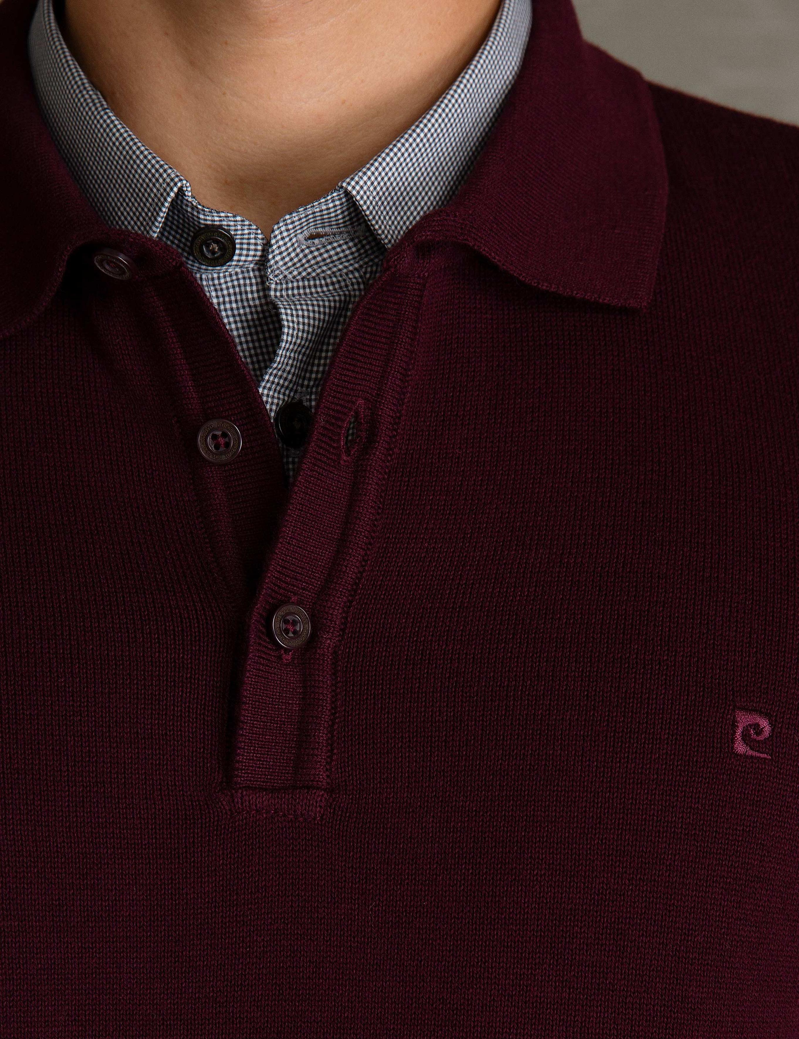 Bordo Slim Fit Basic Triko Kazak