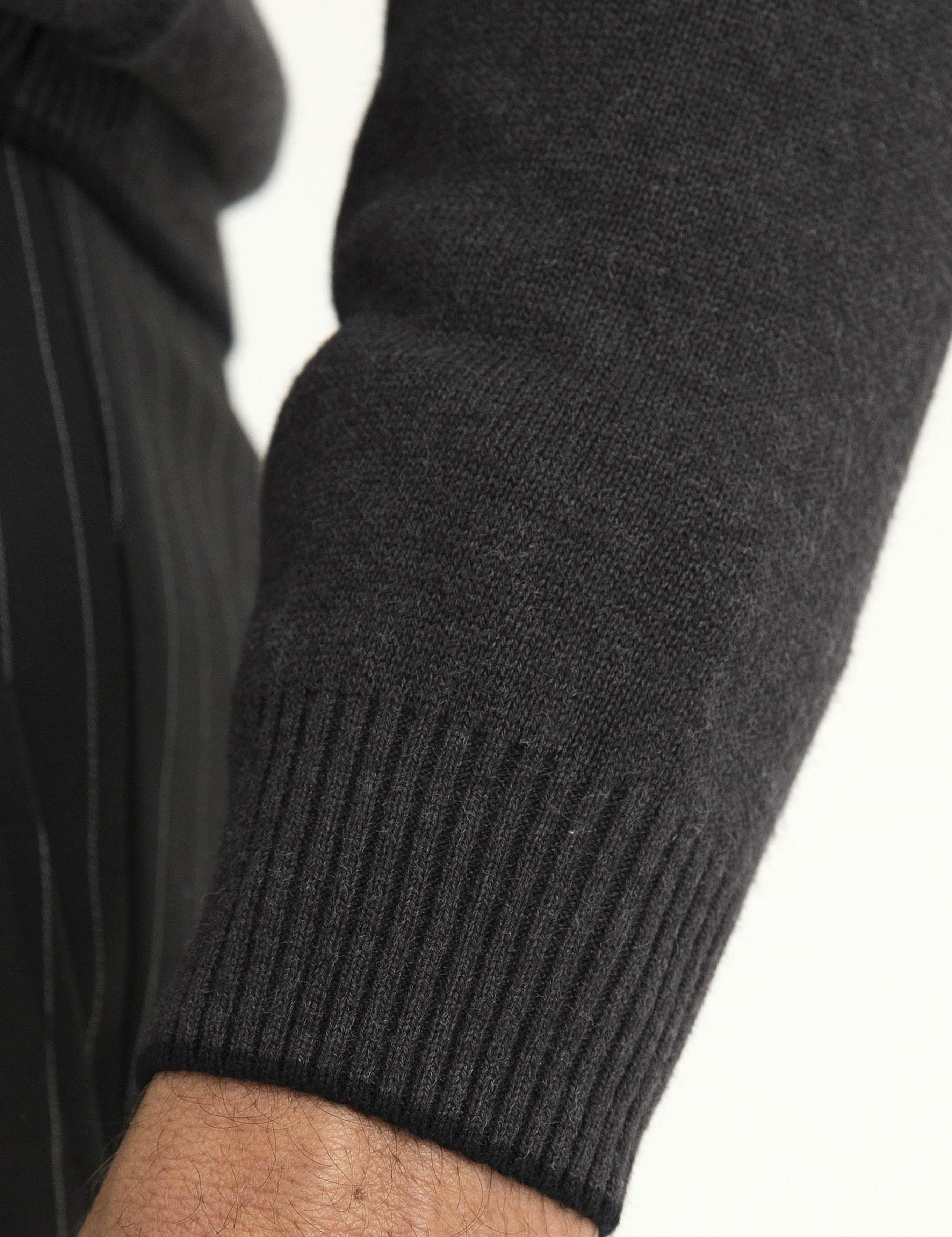 Antrasit Melanj Slim Fit V Yaka Basic Triko Kazak