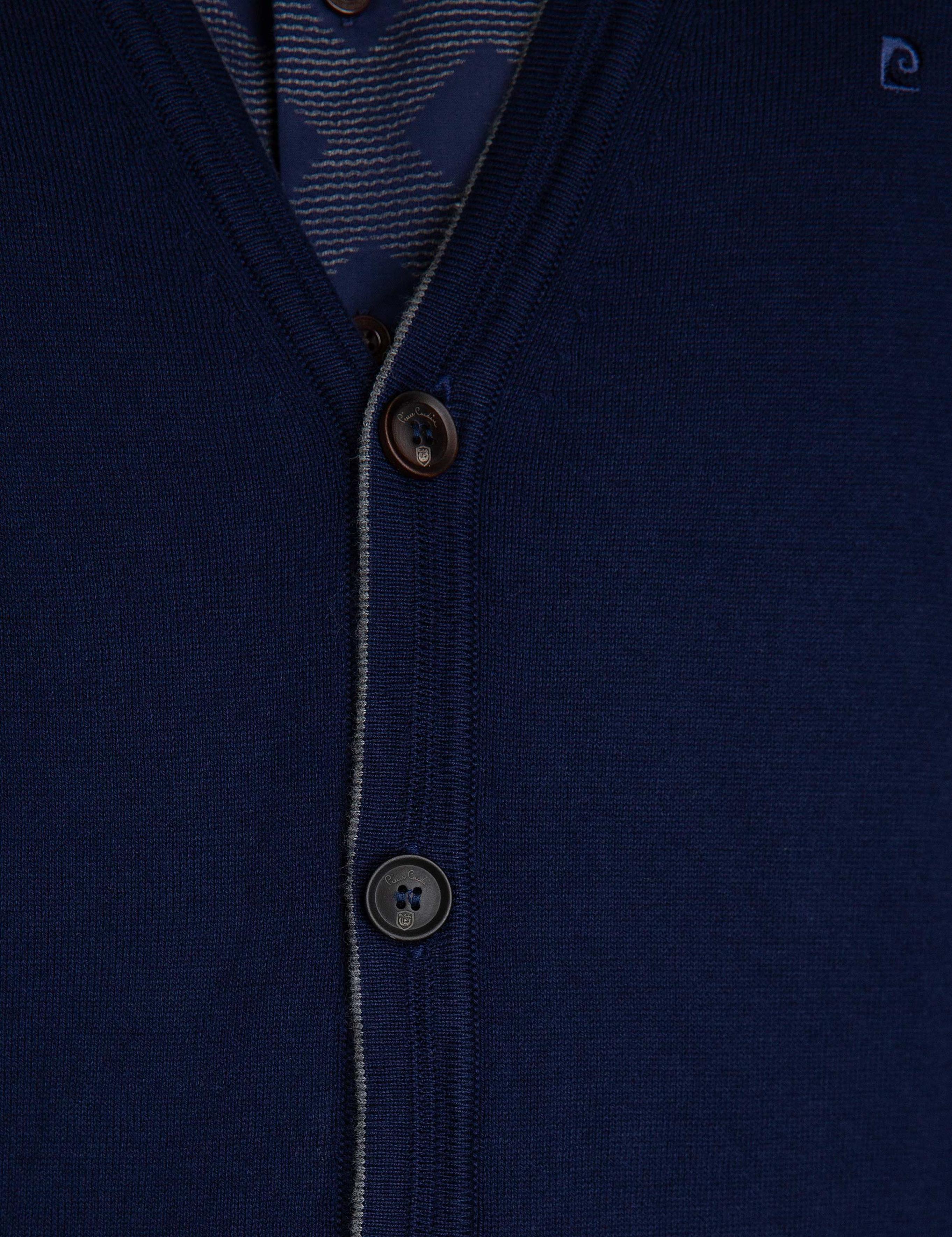 Lacivert Slim Fit Basic Triko Hırka