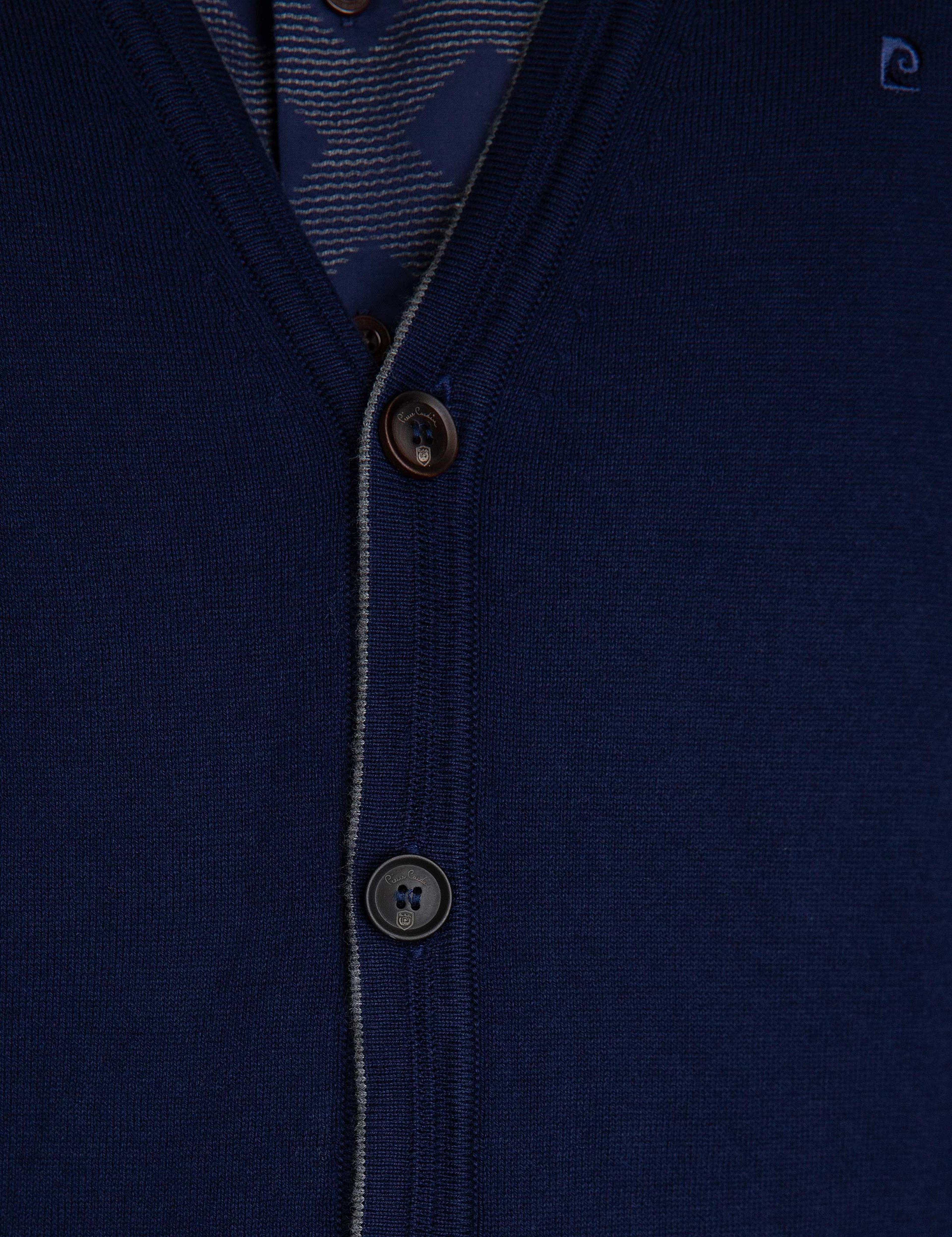 Lacivert Slim Fit Basic Triko Hırka - Image 5