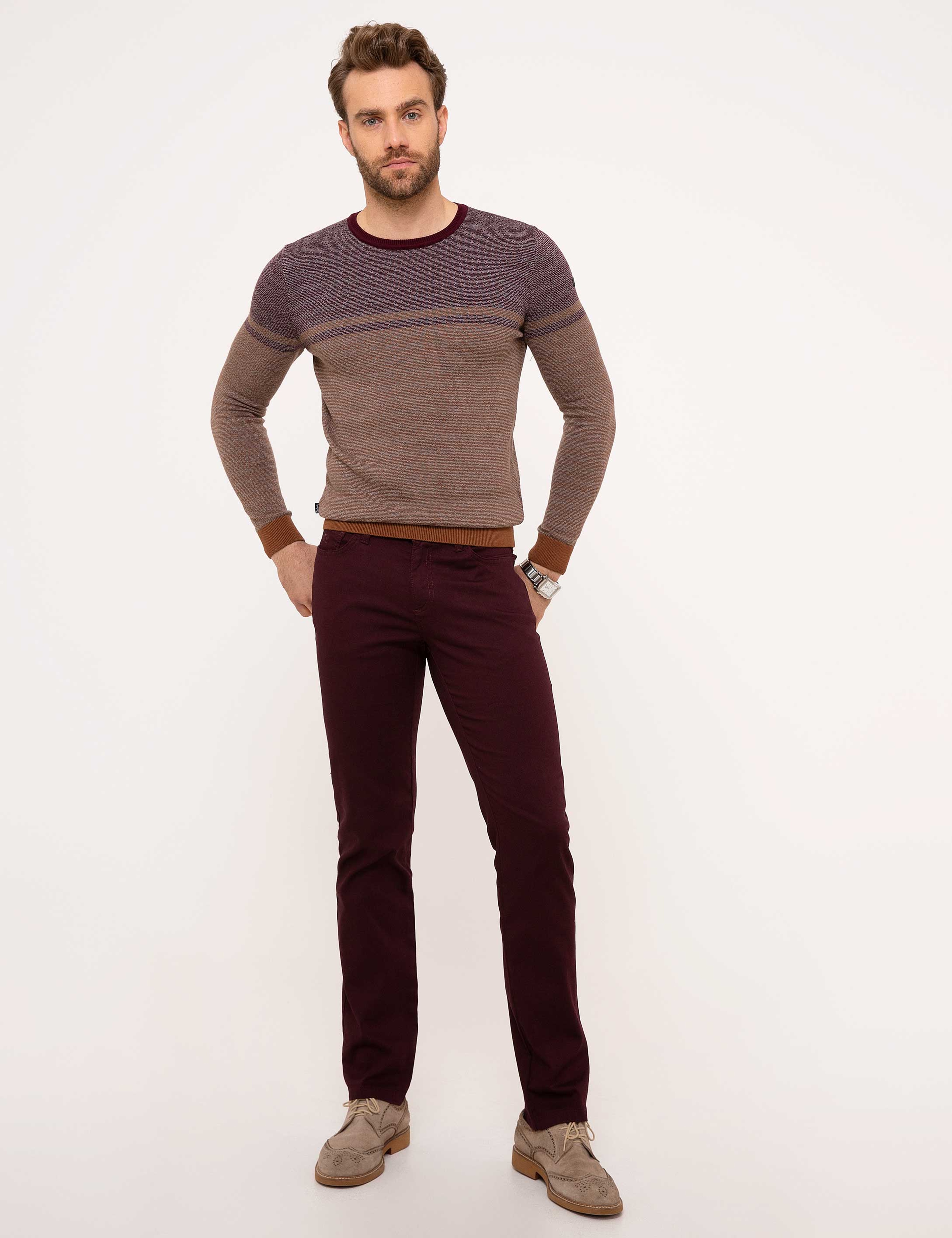 Turuncu Slim Fit Triko Kazak - Image 5
