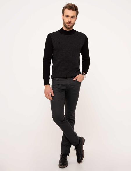 Siyah Slim Fit Triko Kazak - 50208710006