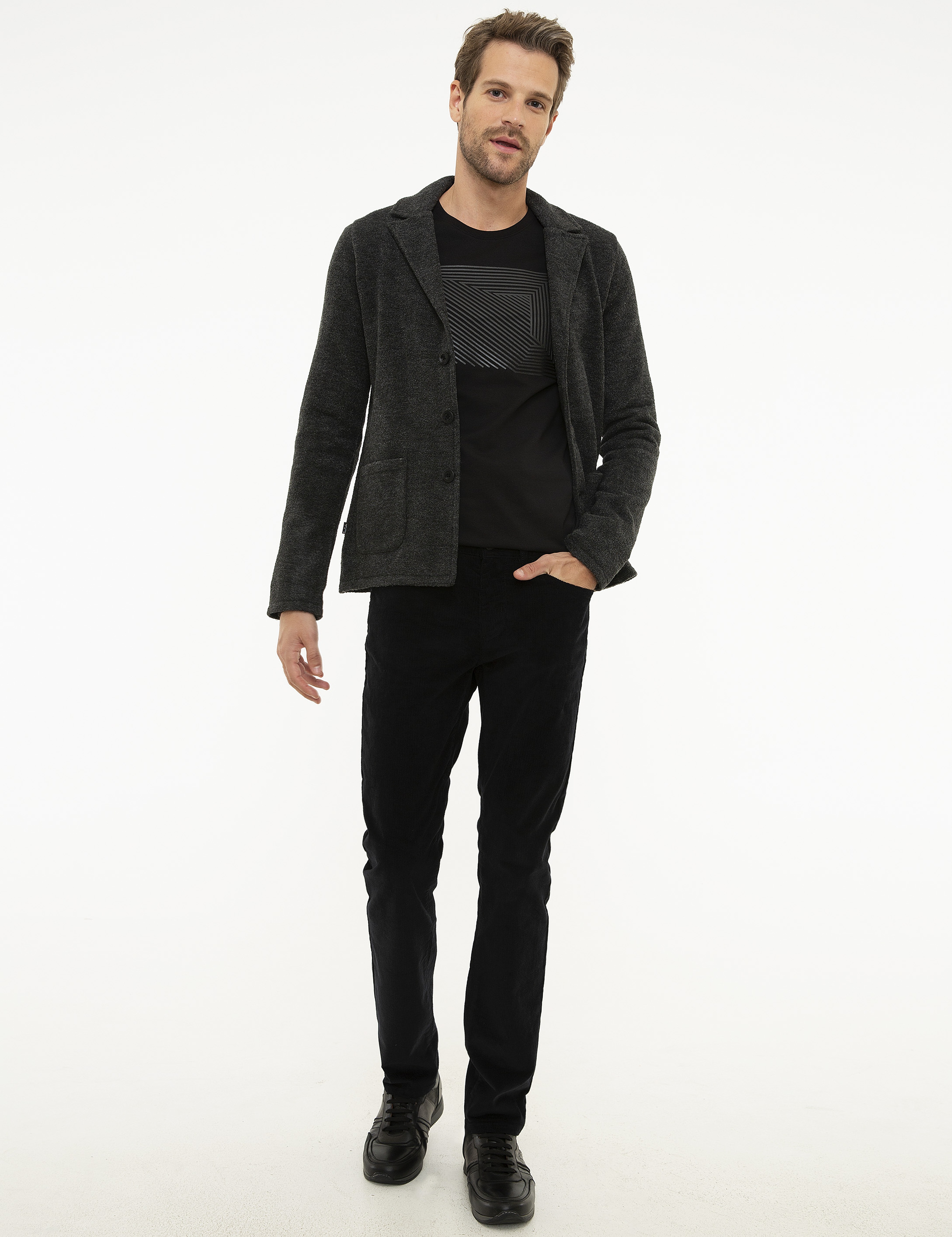 Füme Slim Fit Triko Hırka - Image 5