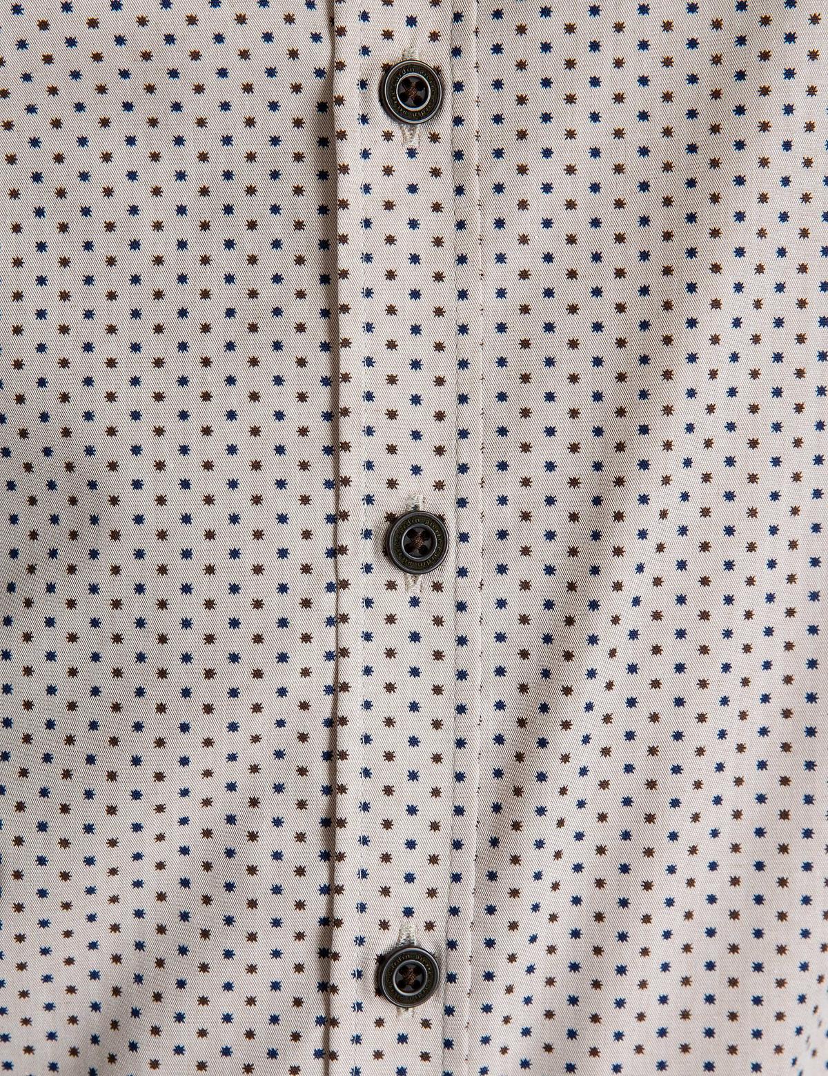 Bej Slim Fit Uzun Kollu Gömlek - 50194626003