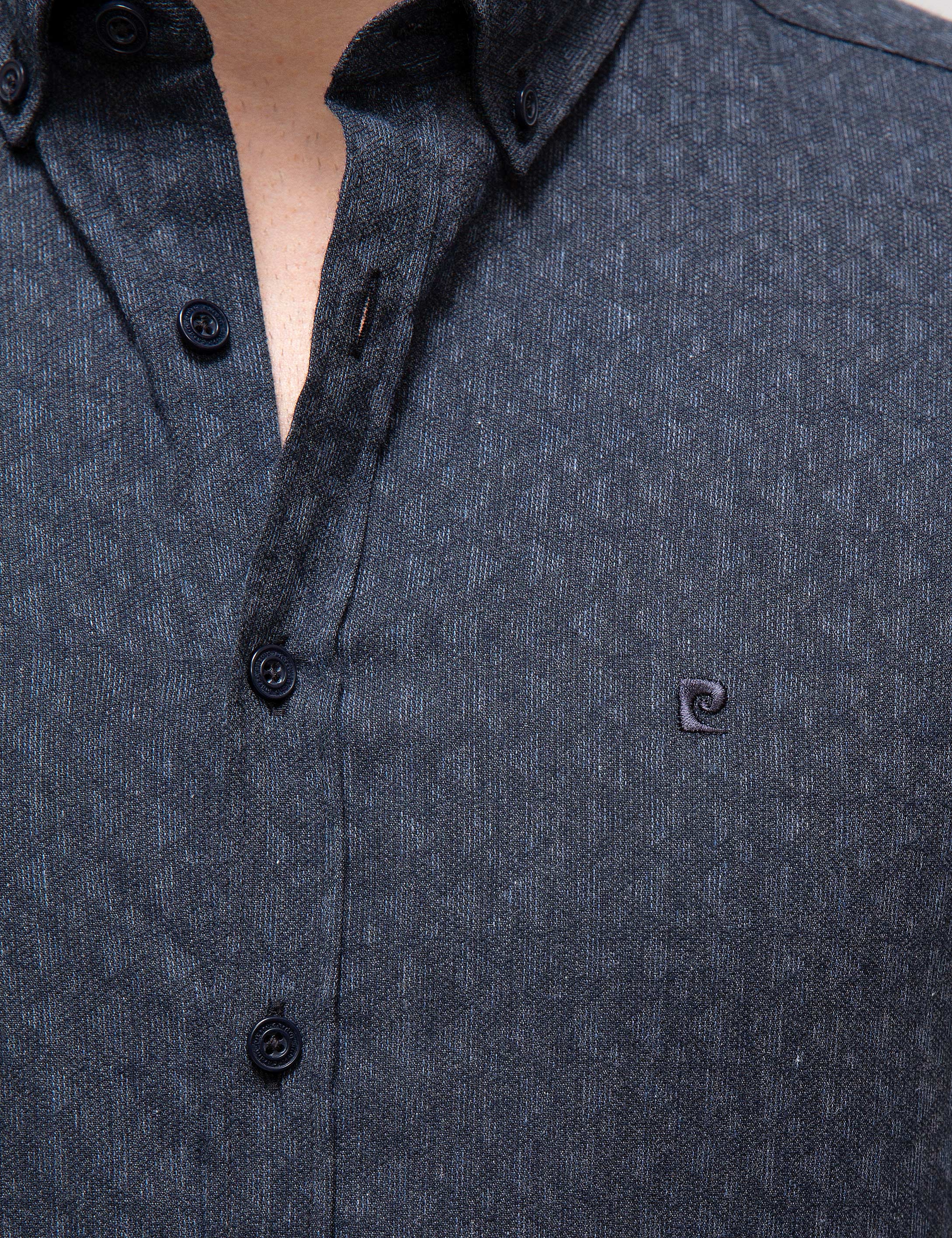 Lacivert Slim Fit Gömlek - Image 5