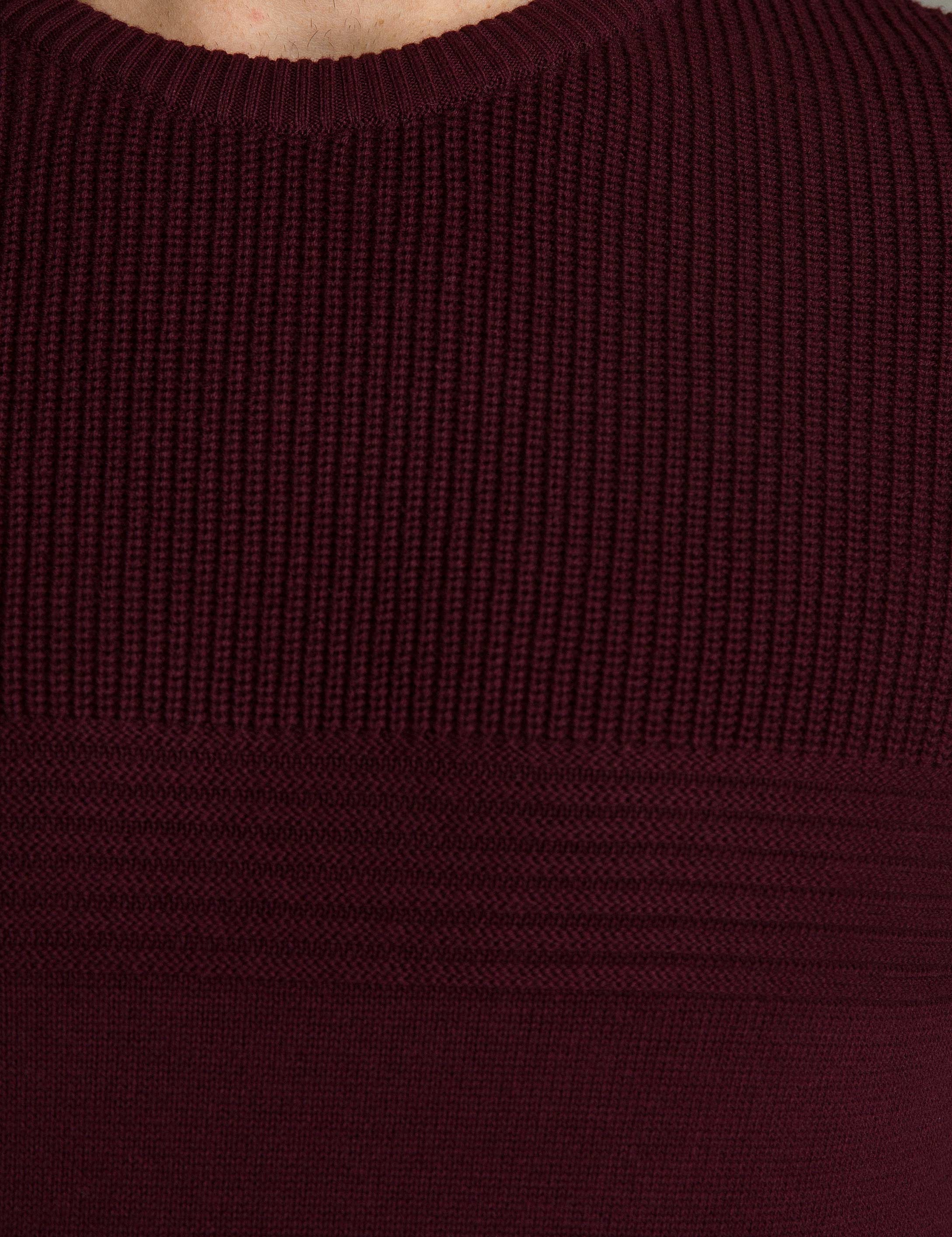 Bordo Slim Fit Triko Kazak - Image 5