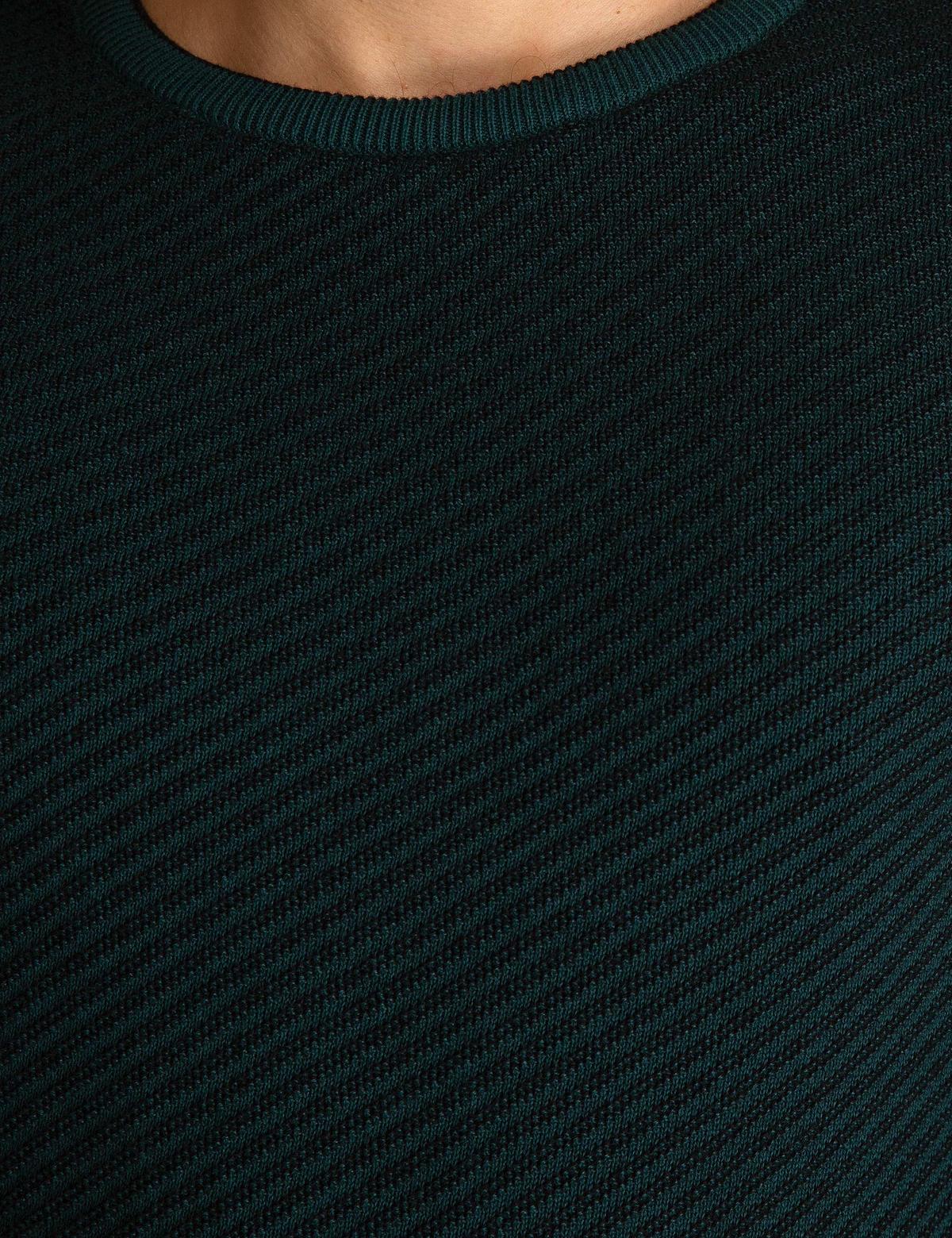 Yeşil Slim Fit Triko Kazak - 50194118056