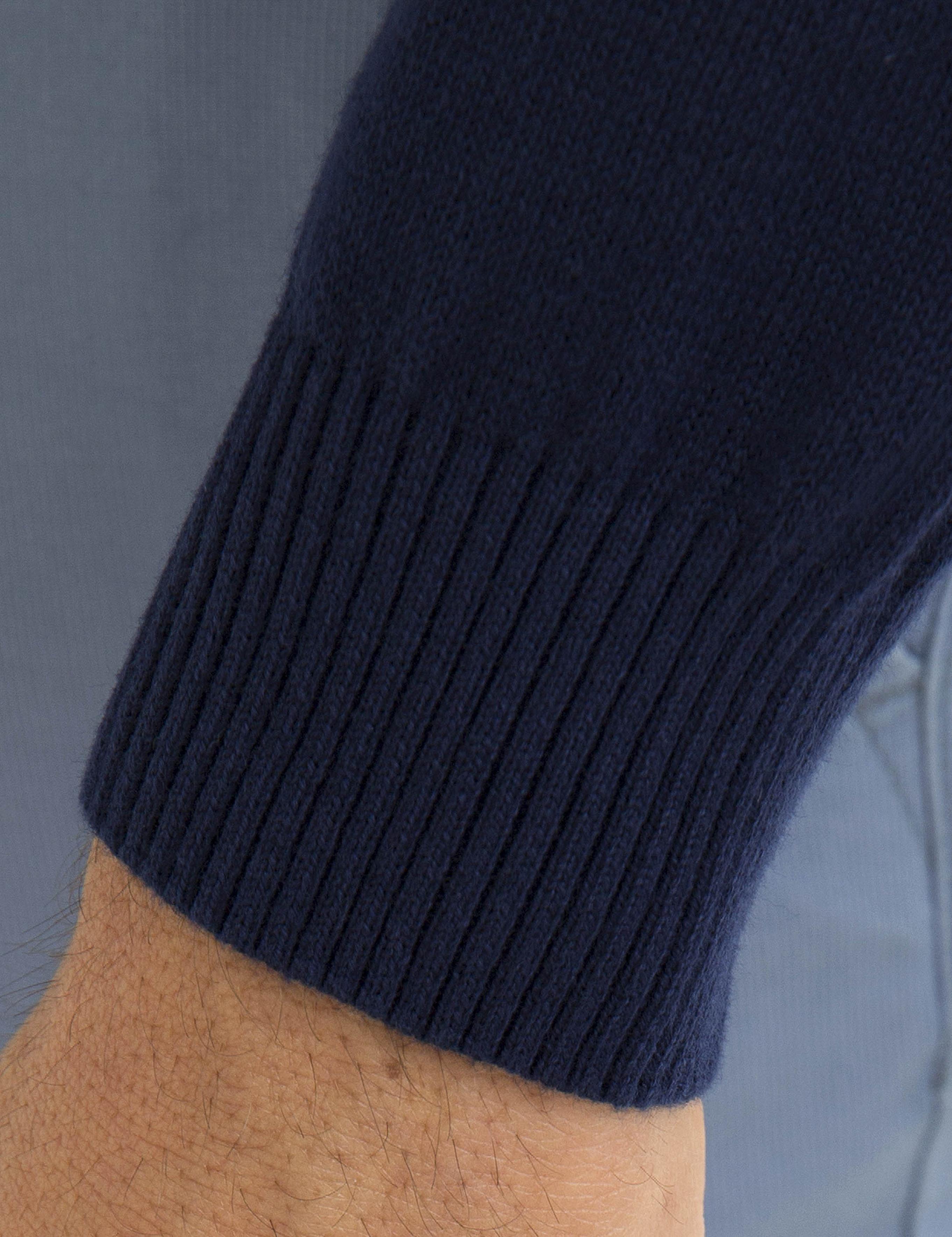 Lacivert Slim Fit Yarım Balıkçı Yaka Basic Triko Kazak