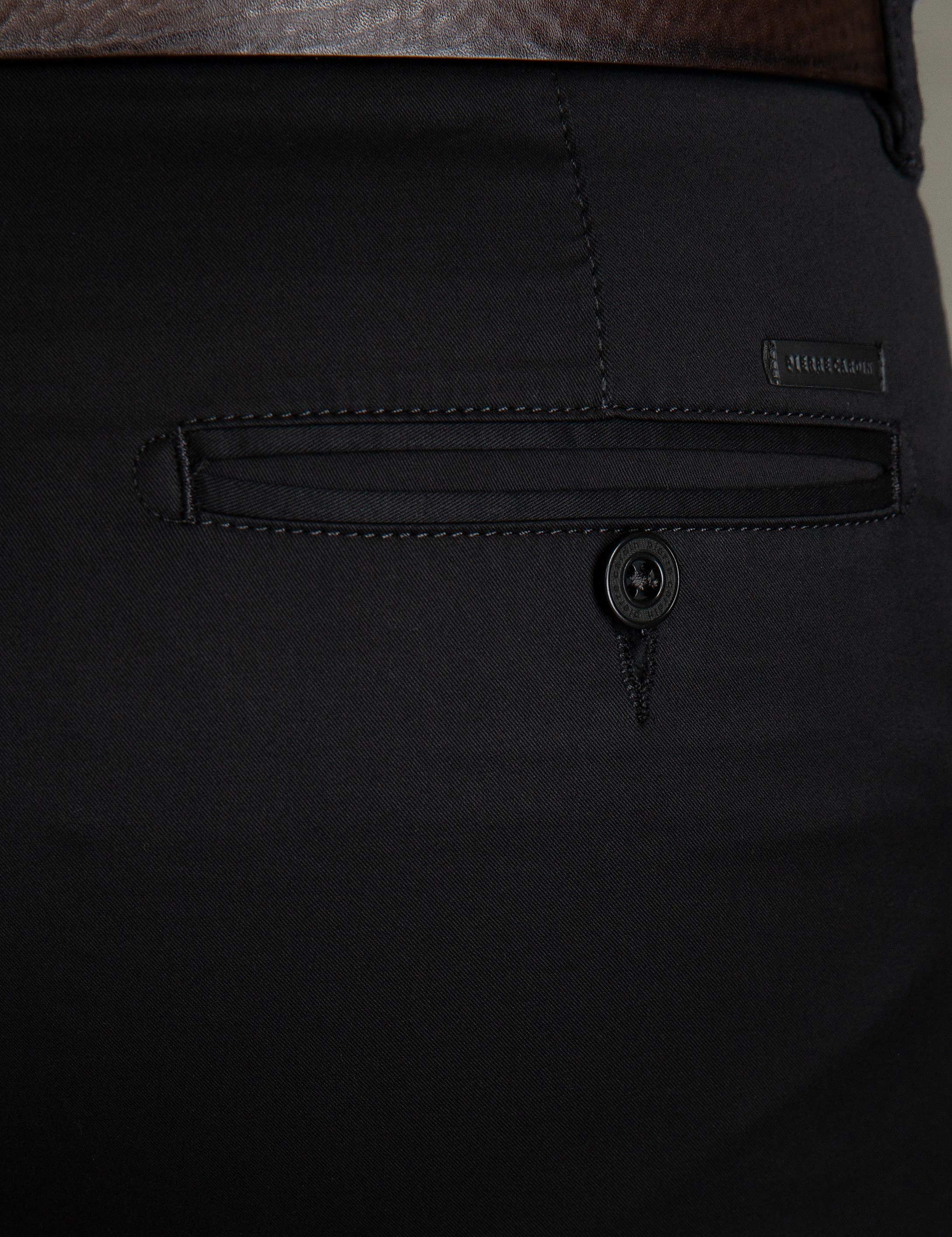 Siyah Slim Fit Chino Pantolon - Image 5