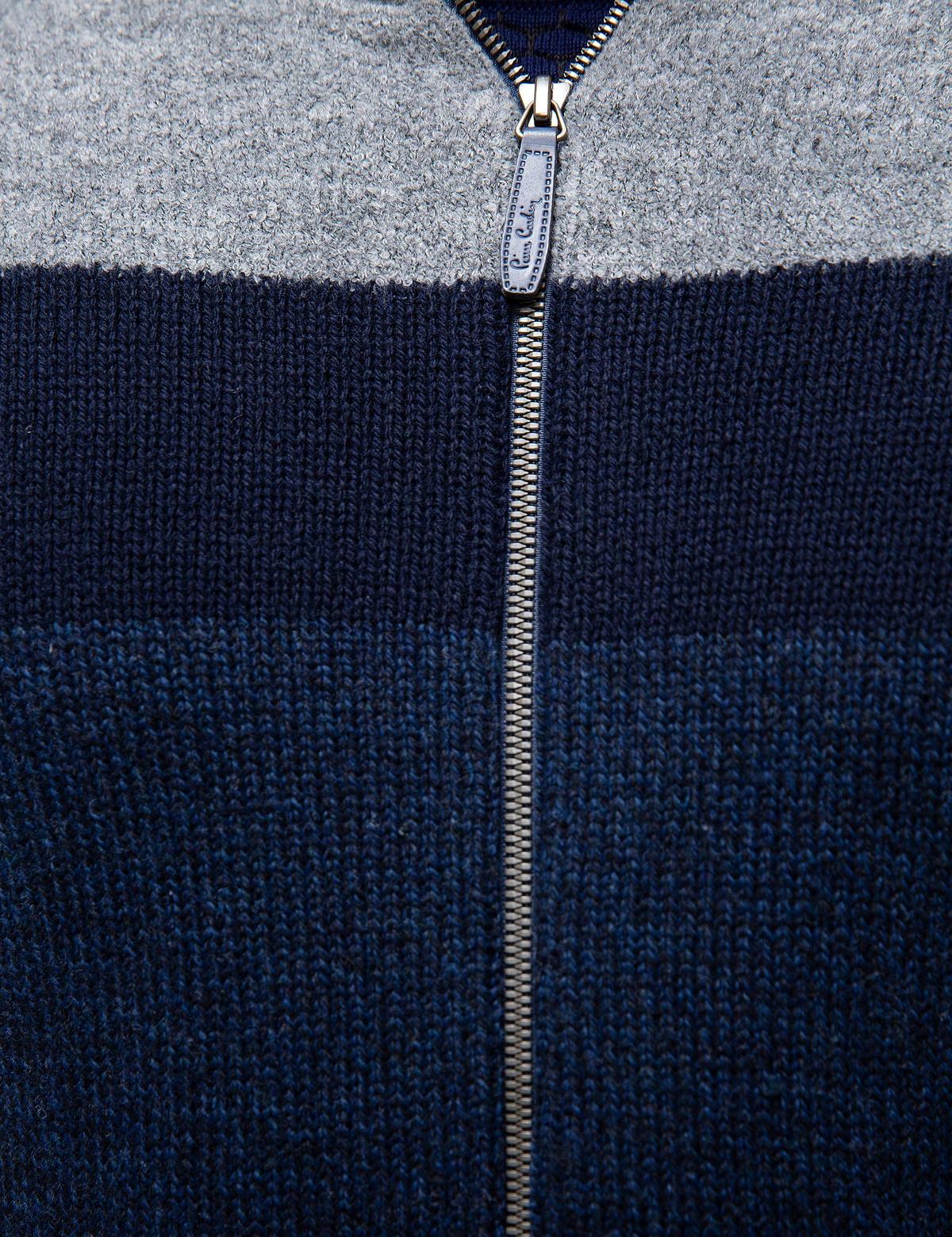 Lacivert Slim Fit Triko Hırka - 50194746014