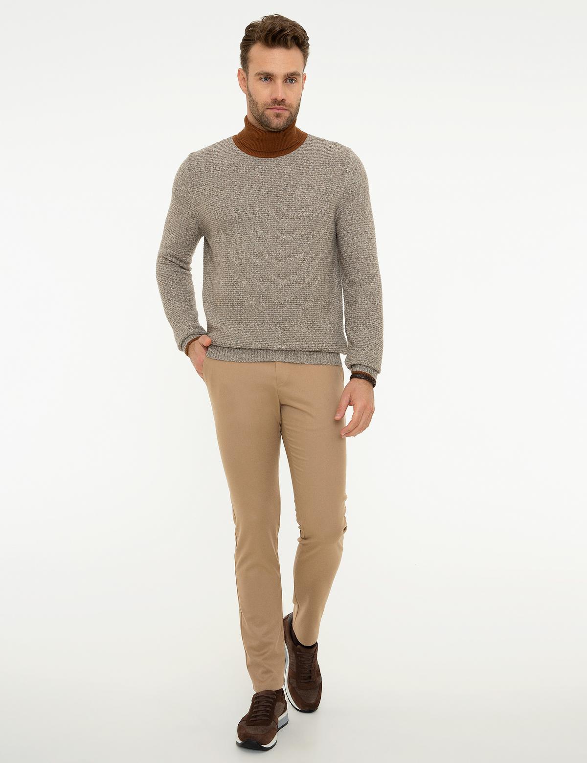 Vizon Slim Fit Tam Balıkçı Yaka Triko Kazak - 50208840020