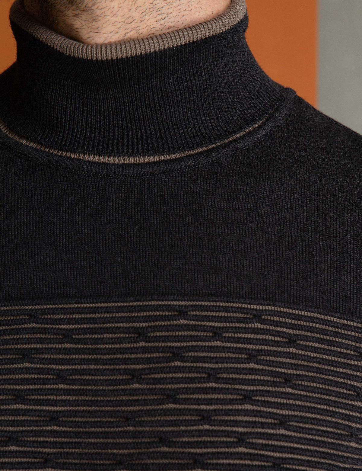 Antrasit Melanj Slim Fit Triko Kazak - 50193384055