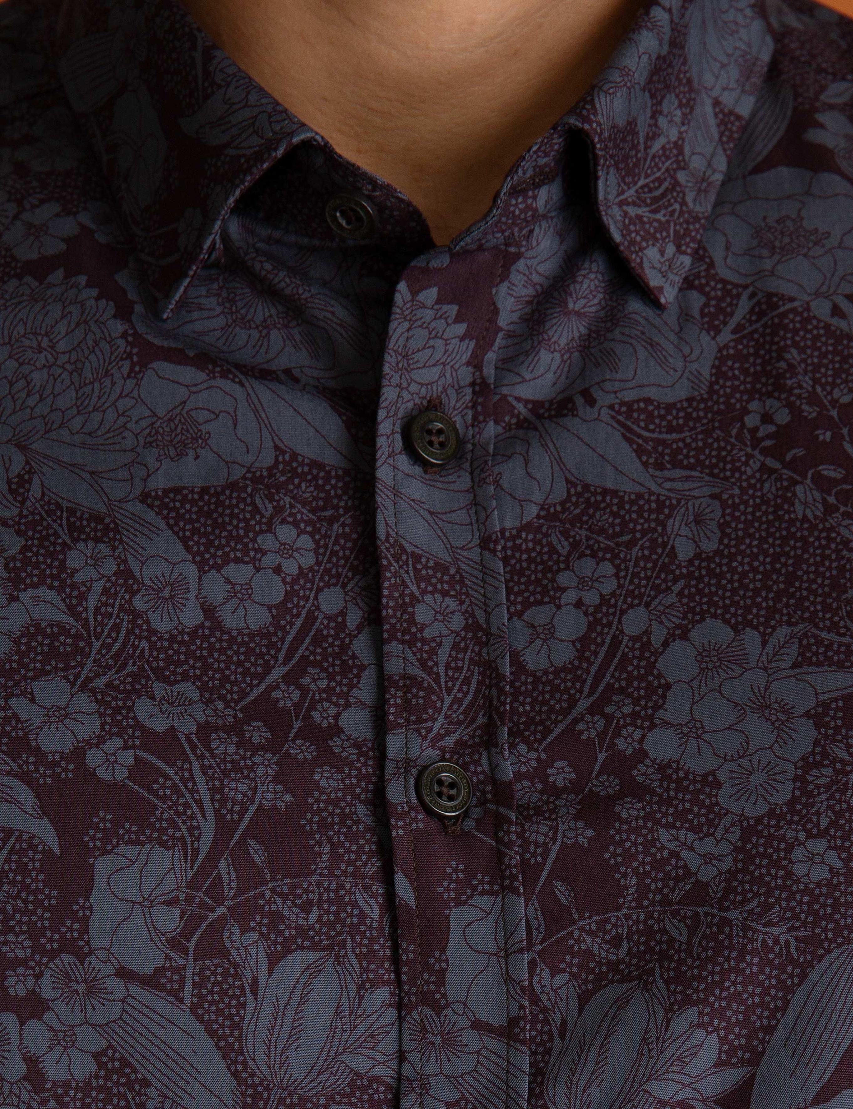 Bordo Slim Fit Gömlek