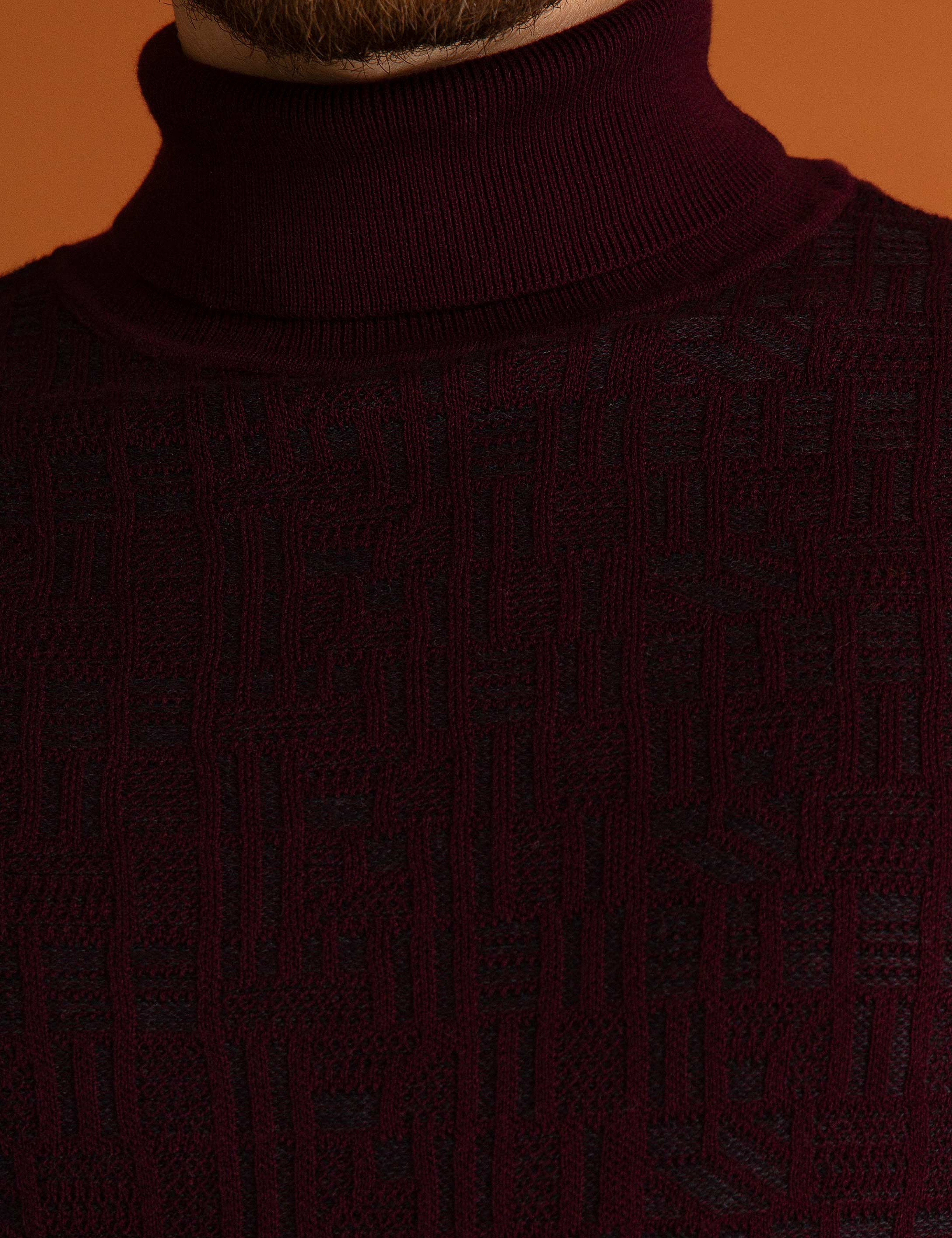Bordo Slim Fit Triko Kazak - Image 5