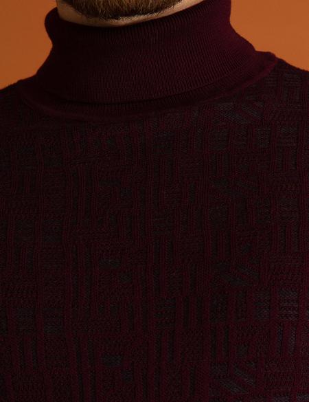 Bordo Slim Fit Triko Kazak - 50194115037