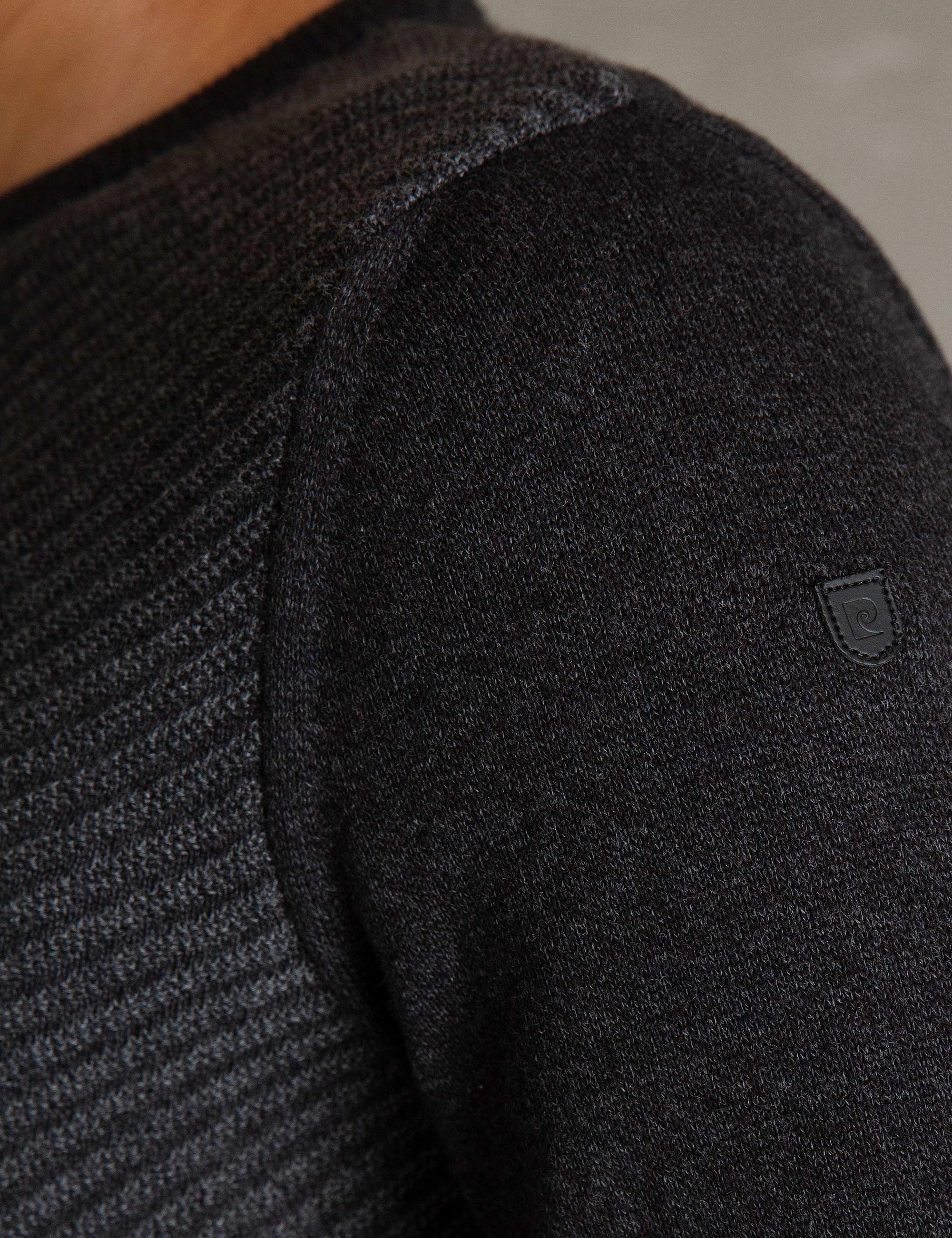 Antrasit Melanj Slim Fit Triko Kazak