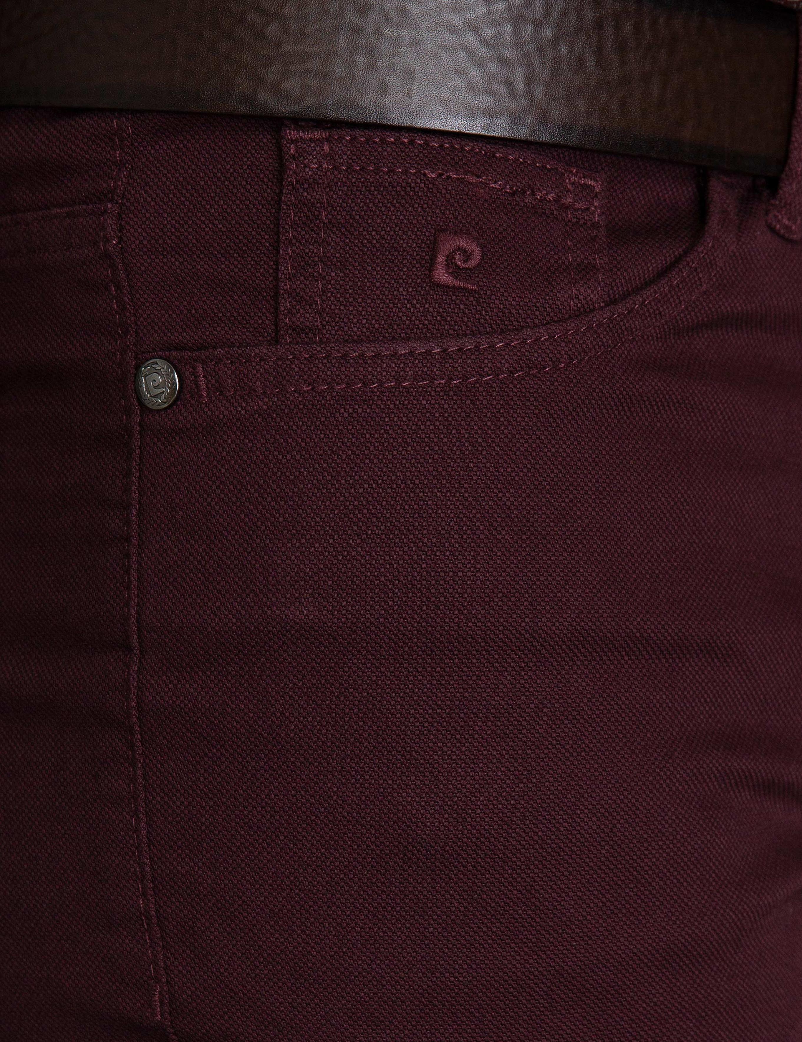 Bordo Slim Fit Kanvas Pantolon