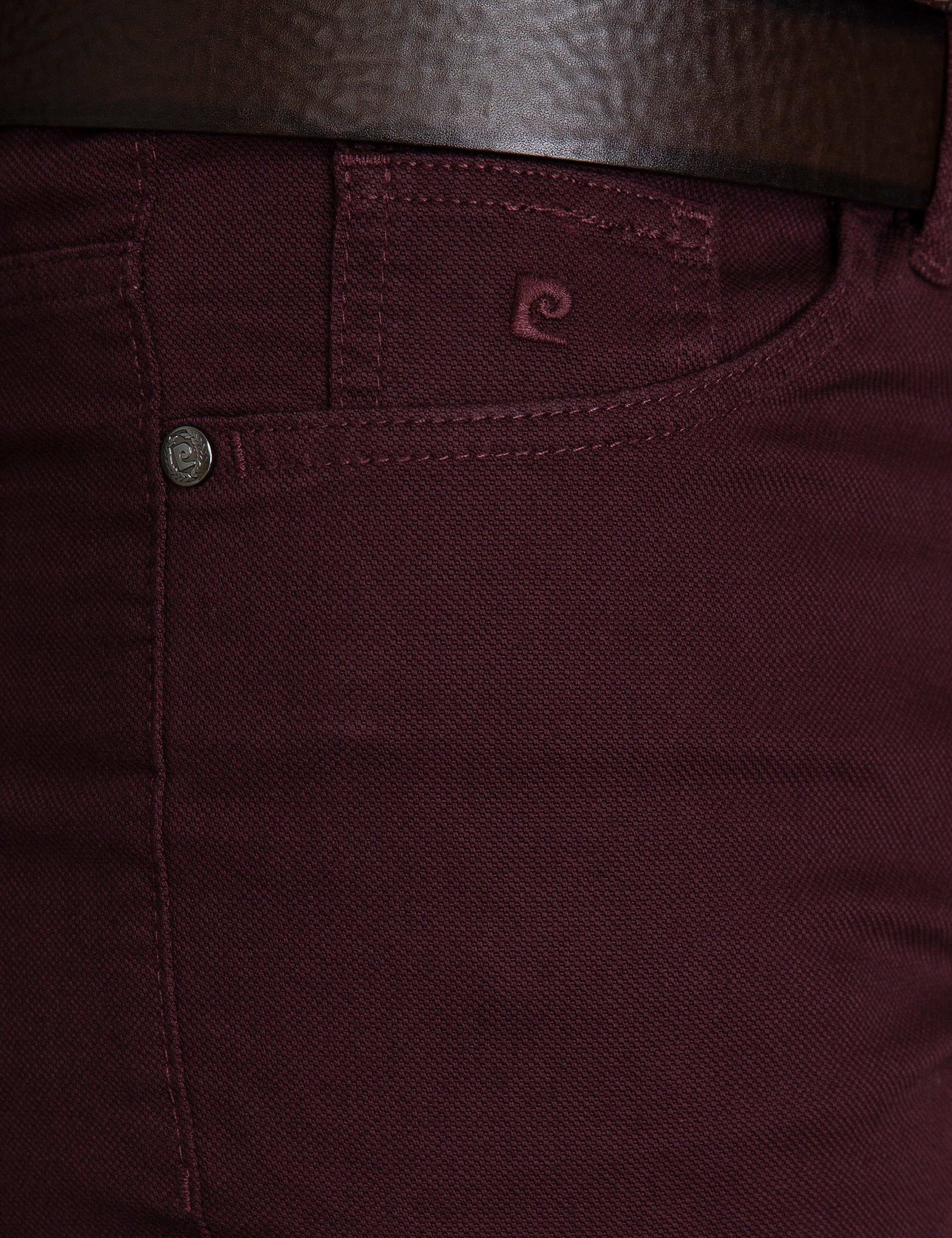Bordo Slim Fit Kanvas Pantolon - Image 5