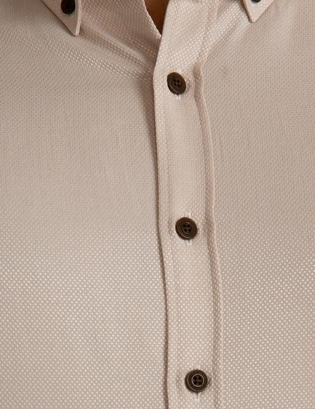 Bej Slim Fit Gömlek - 50194486050